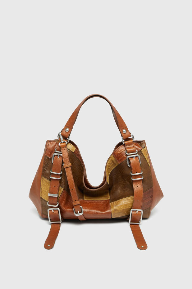 D-One-Medium top-handle bag in patchwork leather