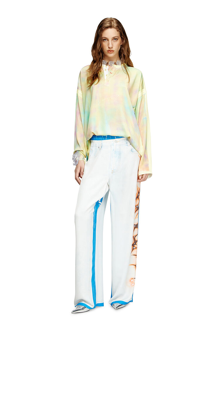 Henley top with graffiti print