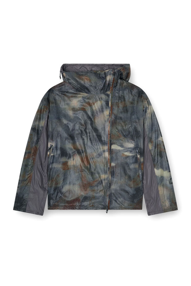 Windbreaker with abstract print