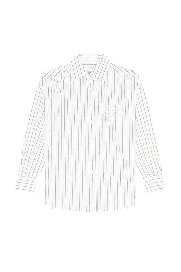 長袖 シャツ ストライプ ルーズフィット