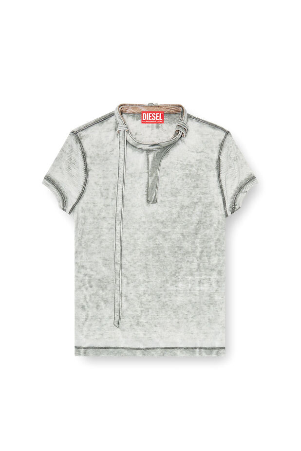 Rib-jersey top with biker neck strap