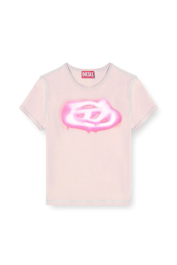 Slim T-shirt with graffiti-effect logo