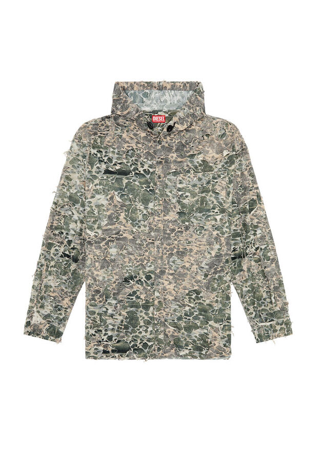 Camo shirt with destroyed finish