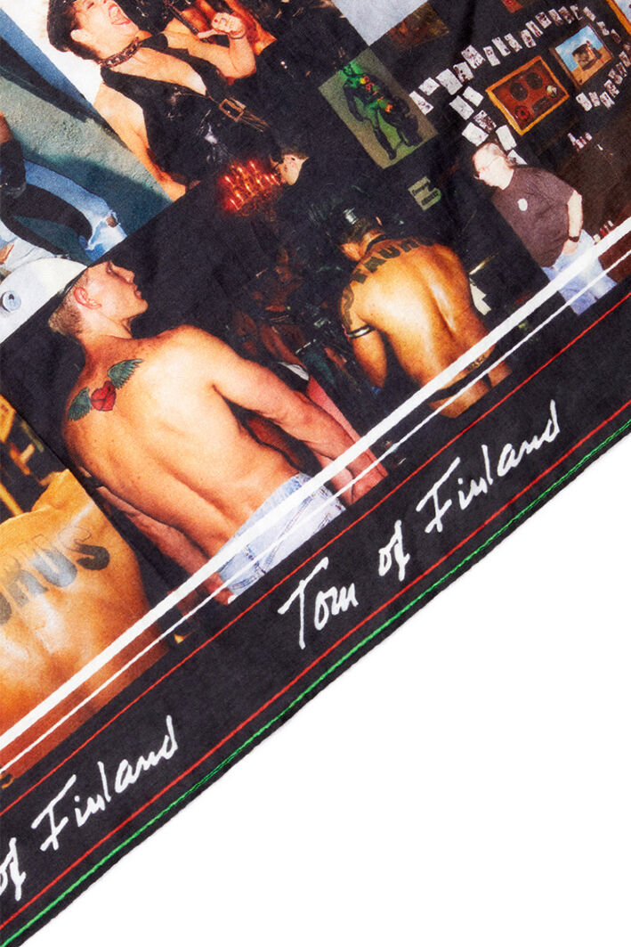 Cotton-silk bandana with multiple prints