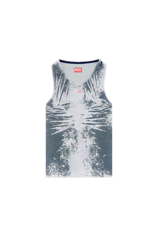 Peel-off tank top in Track Denim