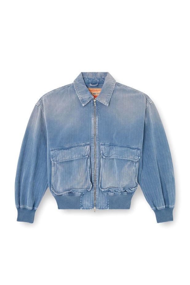 Jacket in coloured herringbone denim