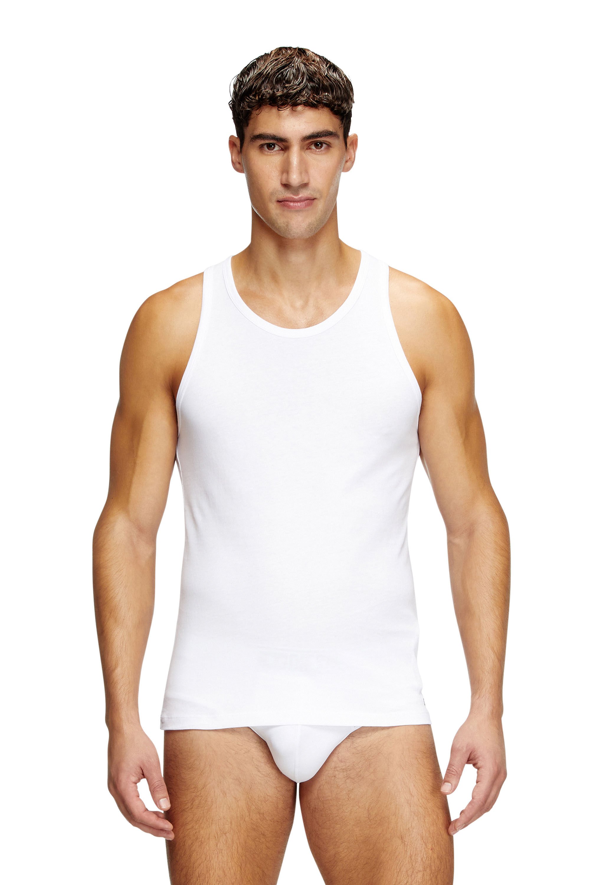 Diesel - WALTY-D-BOX-2PACK, Male's Two pack cotton tank vest in ホワイト - 3