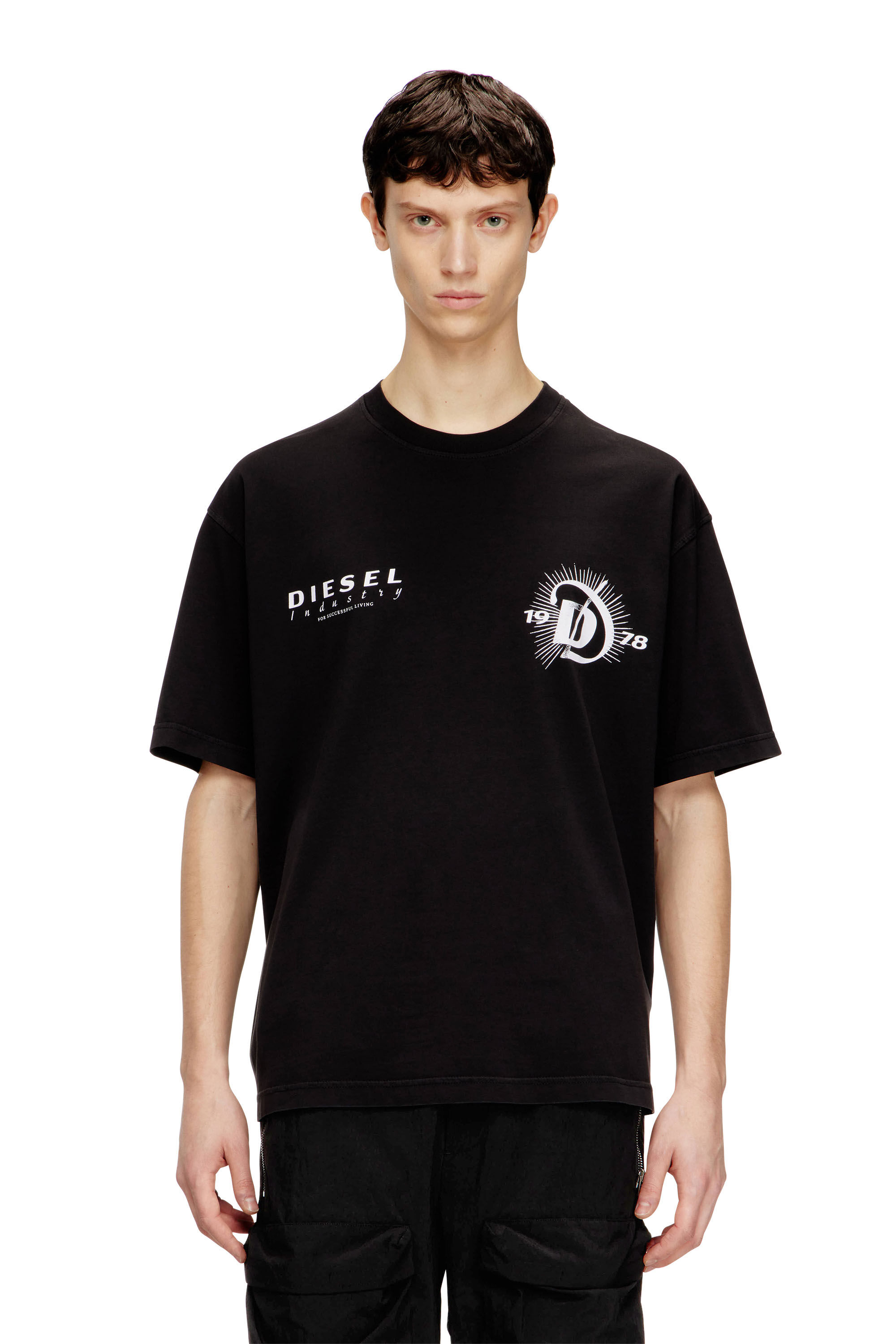 Diesel - T-BOGGY-V6, Male's Jersey T-shirt with iconic prints in ブラック - 3