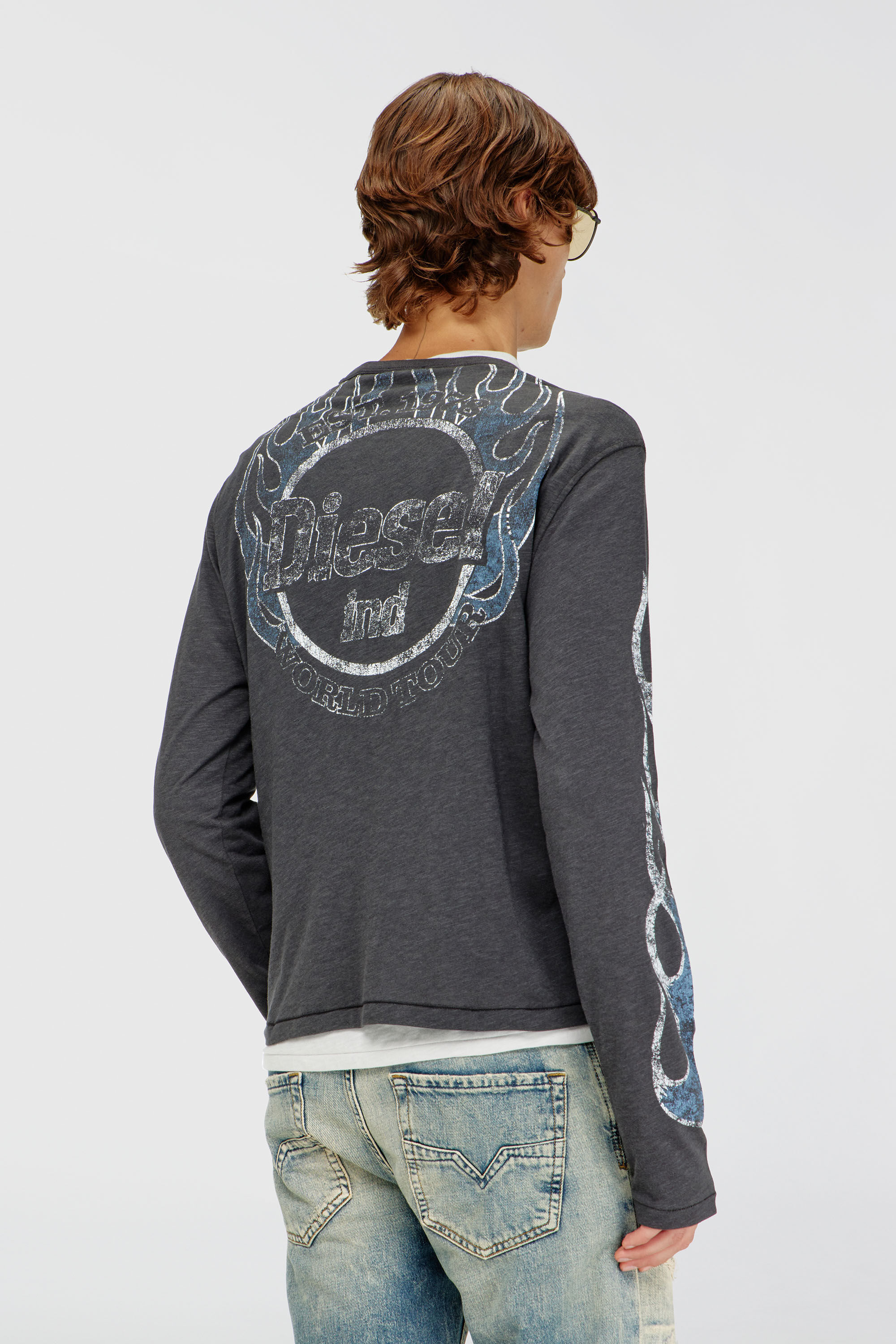 T-NOTS-LS 長袖Tシャツ｜グレー｜メンズ｜DIESEL