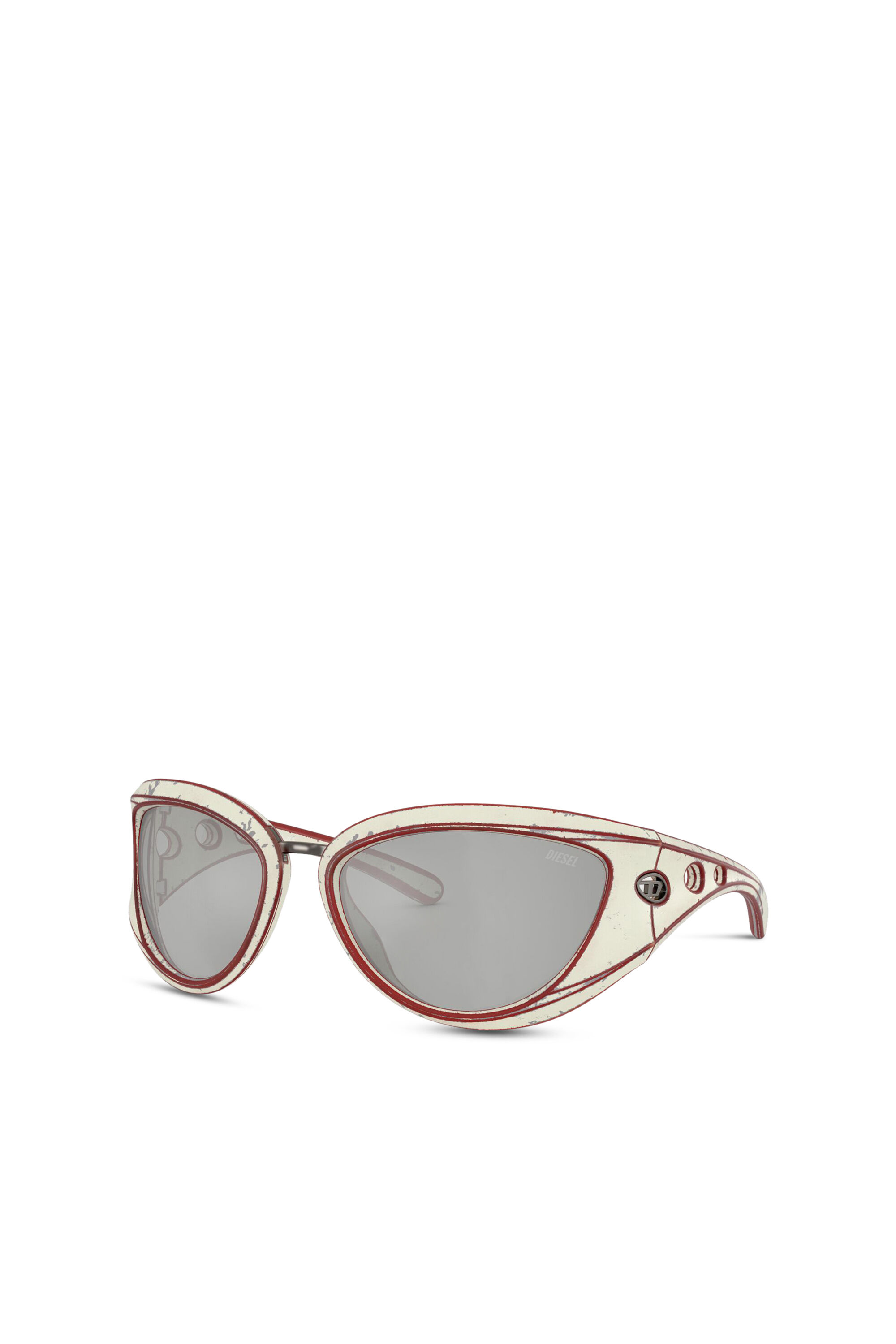 Diesel - 0DL3007U, Unisex's Cat-eye style sunglasses in ホワイト/グレー - 4