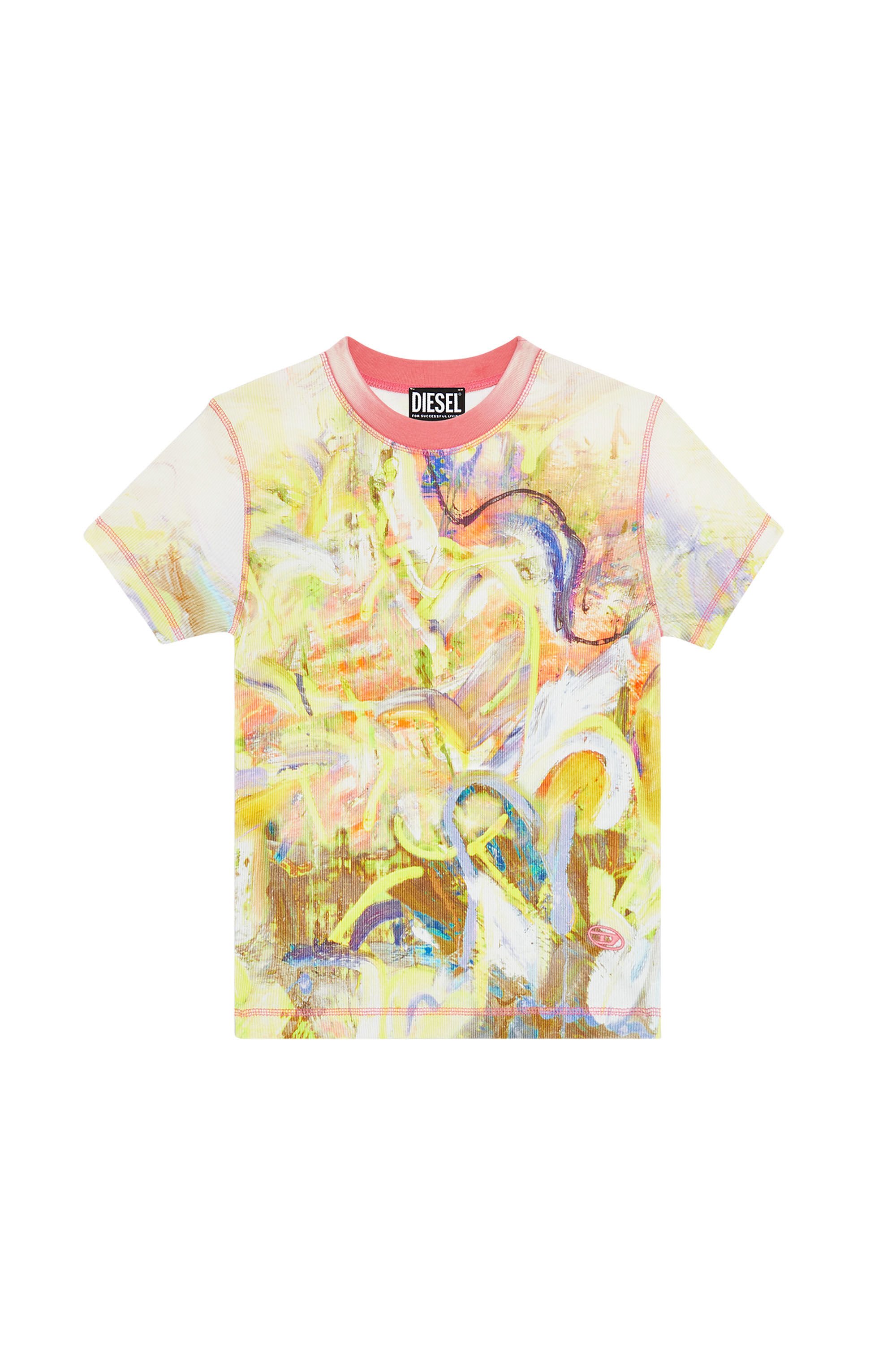 Diesel - T-SKINZY-G1, Female's 半袖 Tシャツ デジタルプリント in ホワイト/イエロー - 2