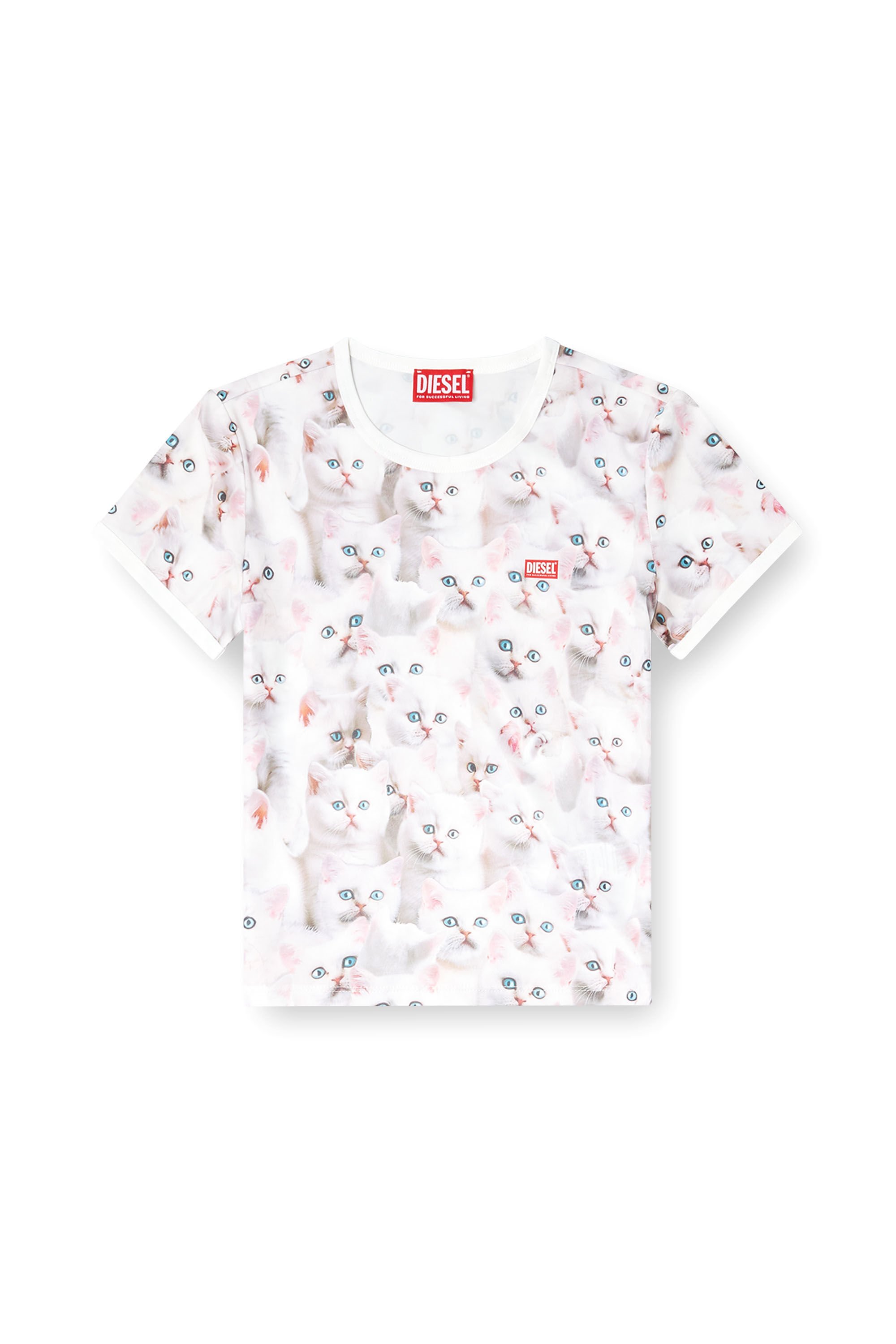 Diesel - T-UNCLAU, Female's Jersey top with all-over print in ホワイト - 2