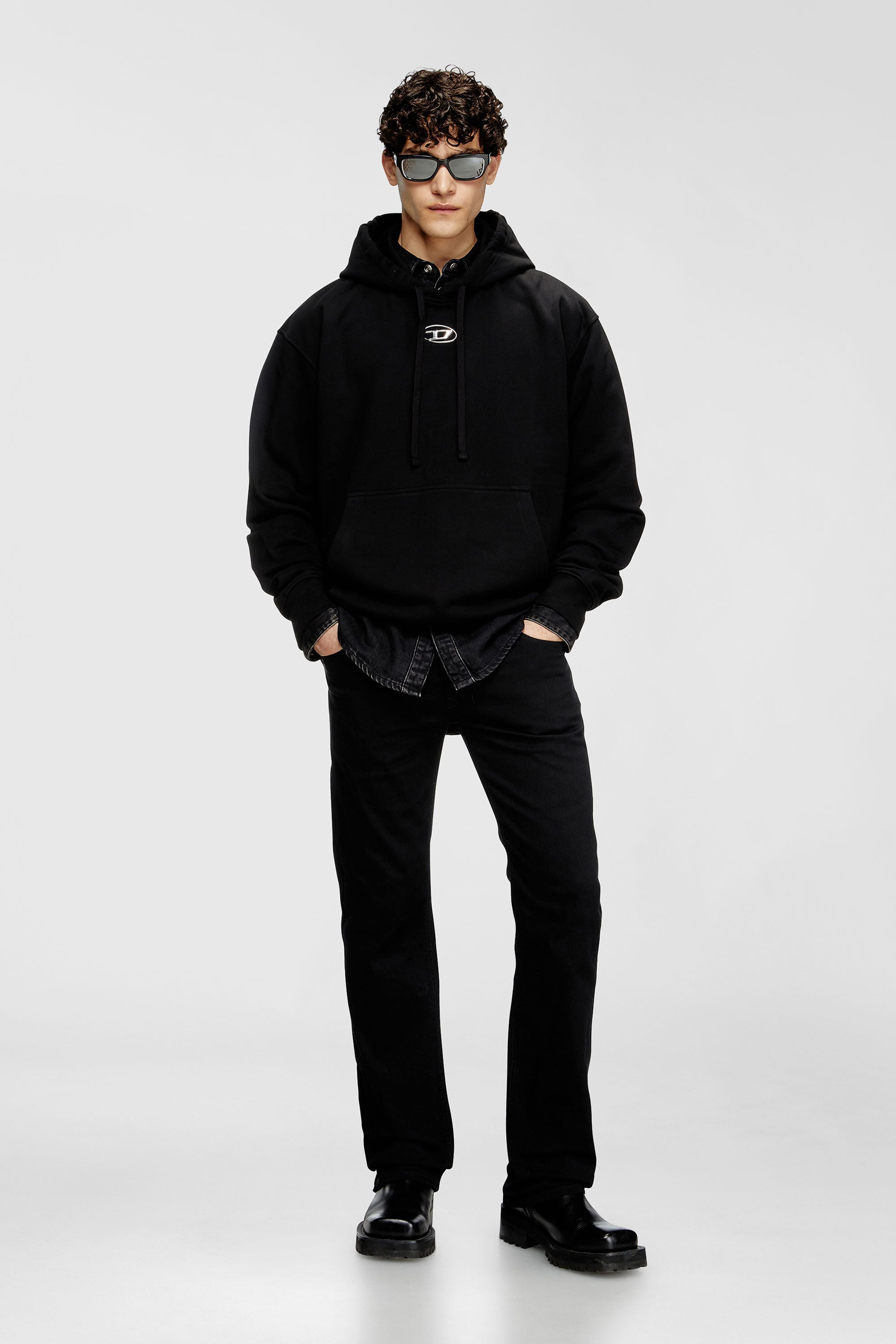 S-MACS-HOOD-OD スウェットパーカーオーバルD｜ブラック｜メンズ｜DIESEL