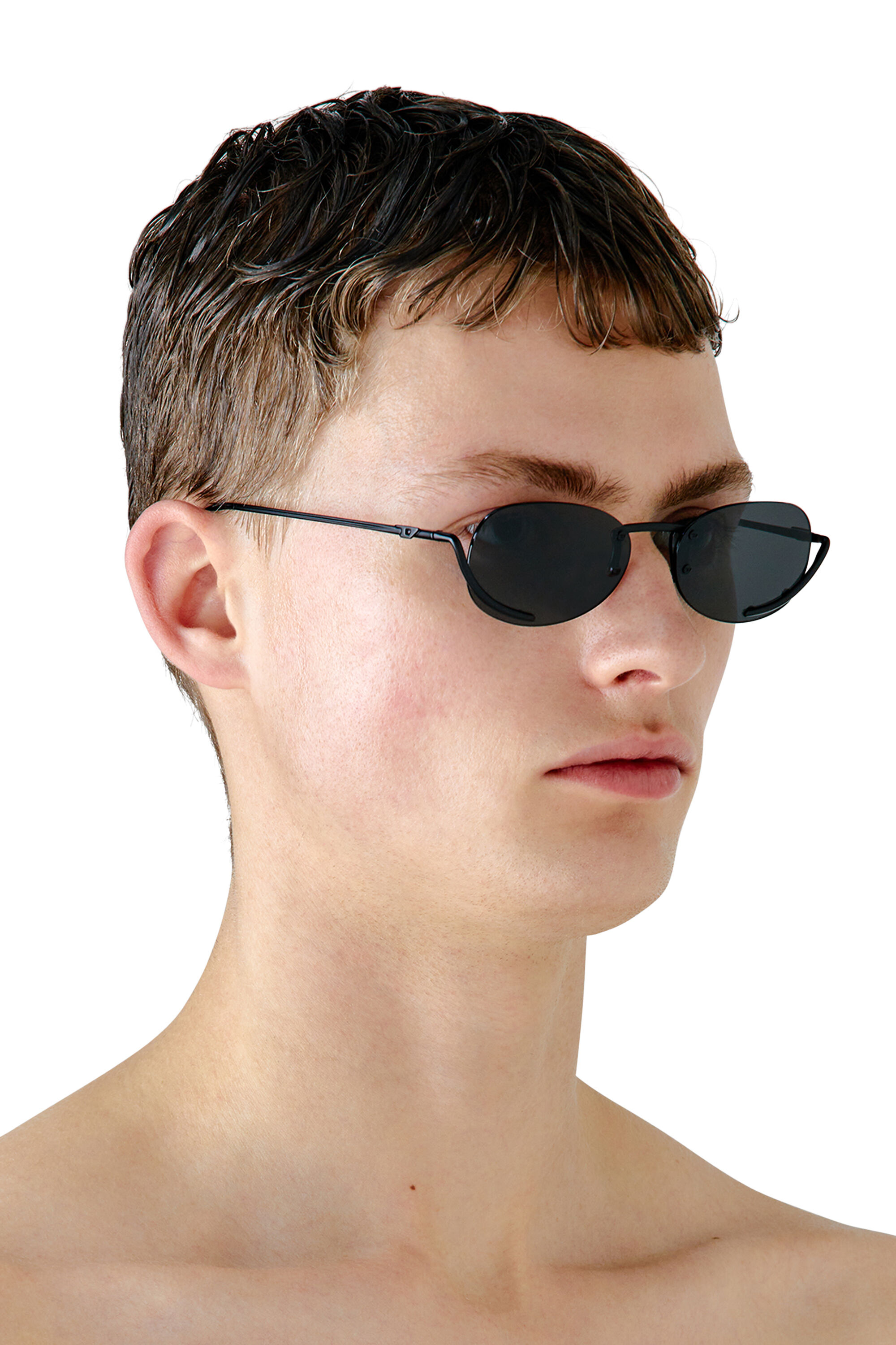 Diesel - 0DL1004, Unisex's Oval sunglasses in ブラック - 4