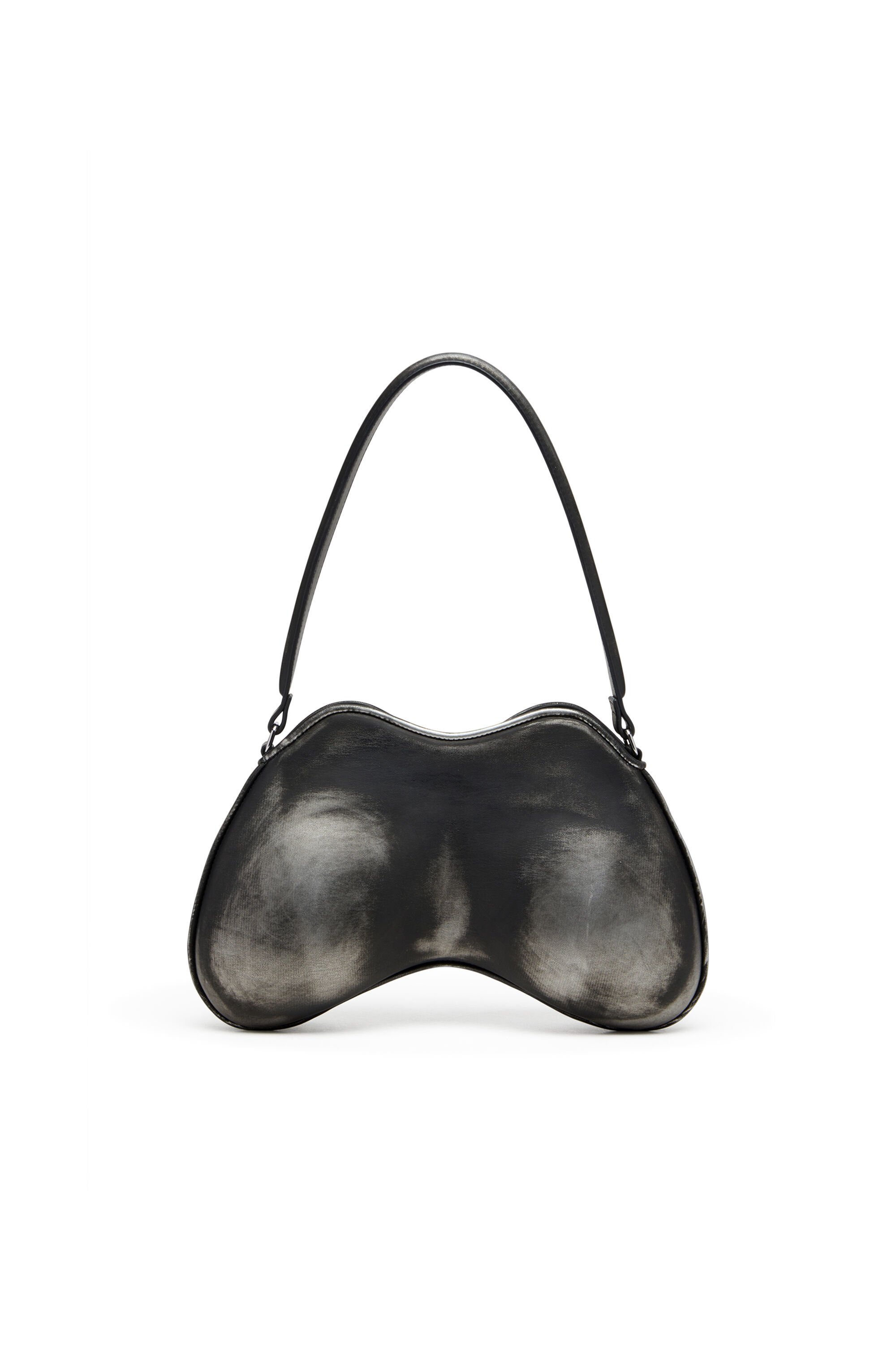 Diesel - DOUBLE-D SHOULDER, Female's Double-D-Rigid shoulder bag in brushed PU in ブラック/シルバー - 2