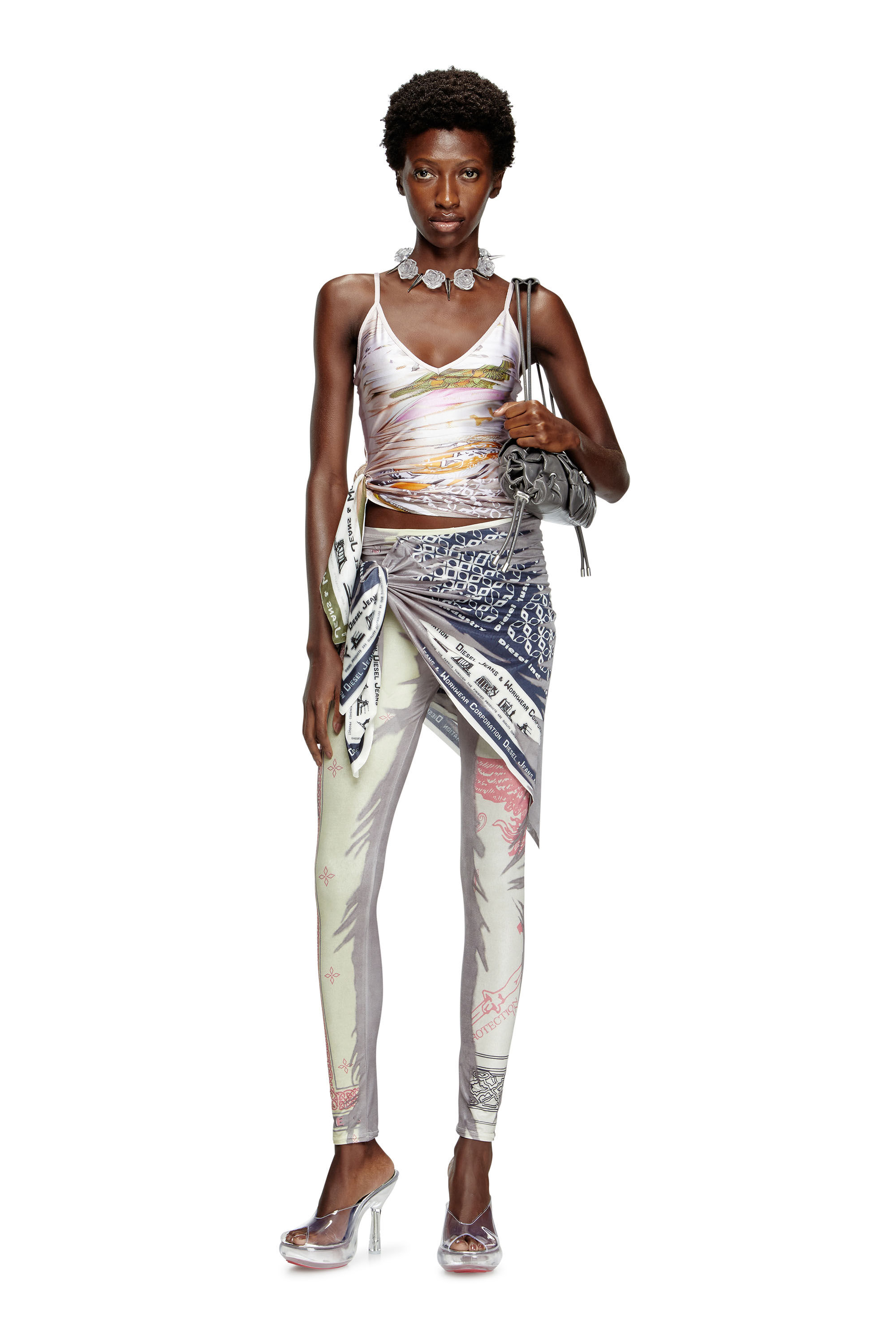 T-LOVSKY Draped camisole with bandana knot｜マルチカラー