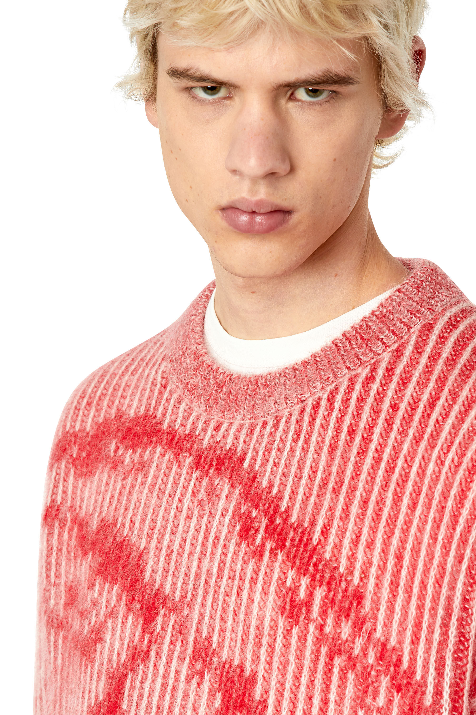 Diesel - K-EDRO, Male's ニット モヘア ローゲージ in レッド - 4