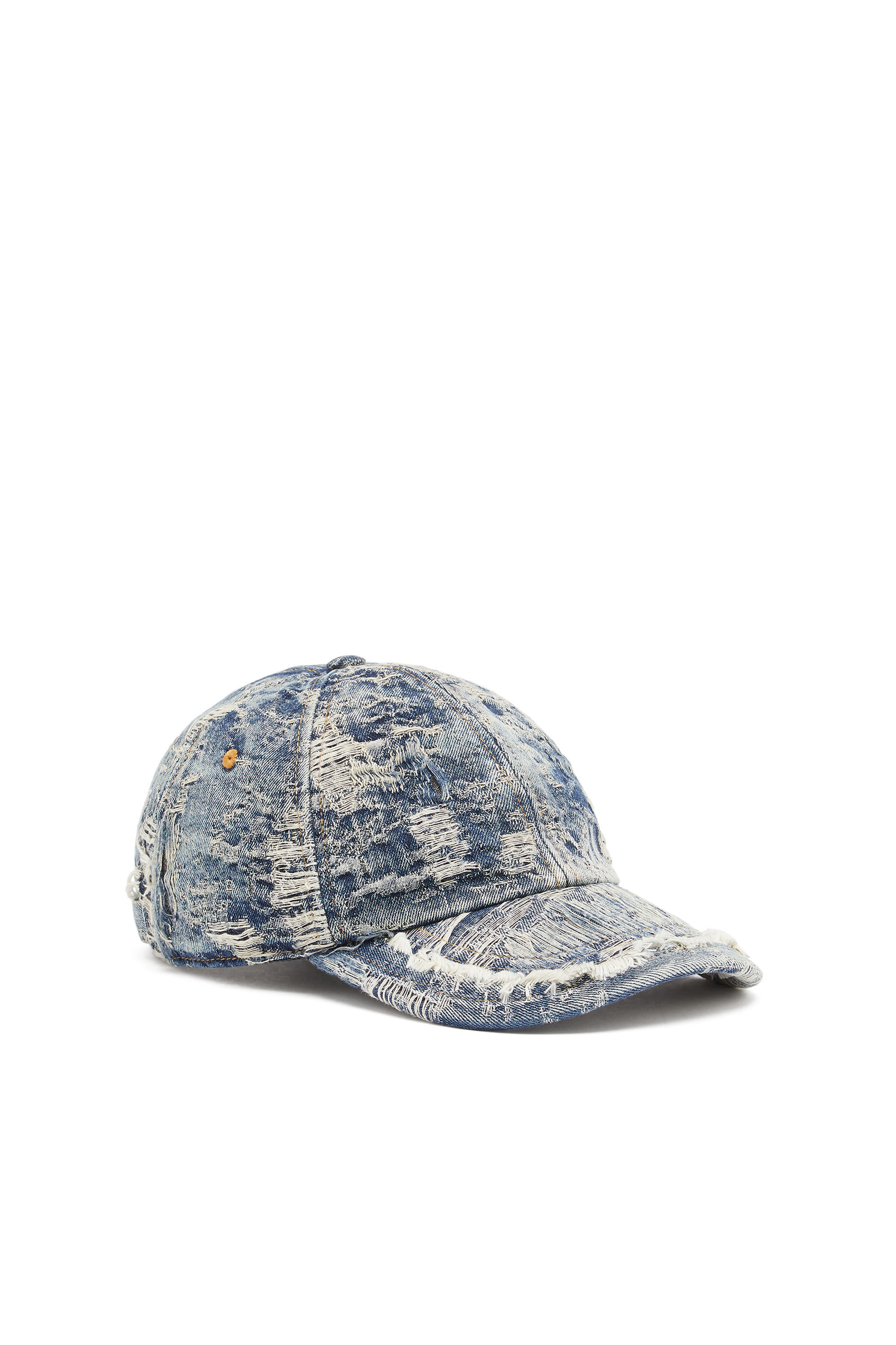 Diesel - C-ARMELO, Male's Baseball cap in distressed denim in ブルー - 1