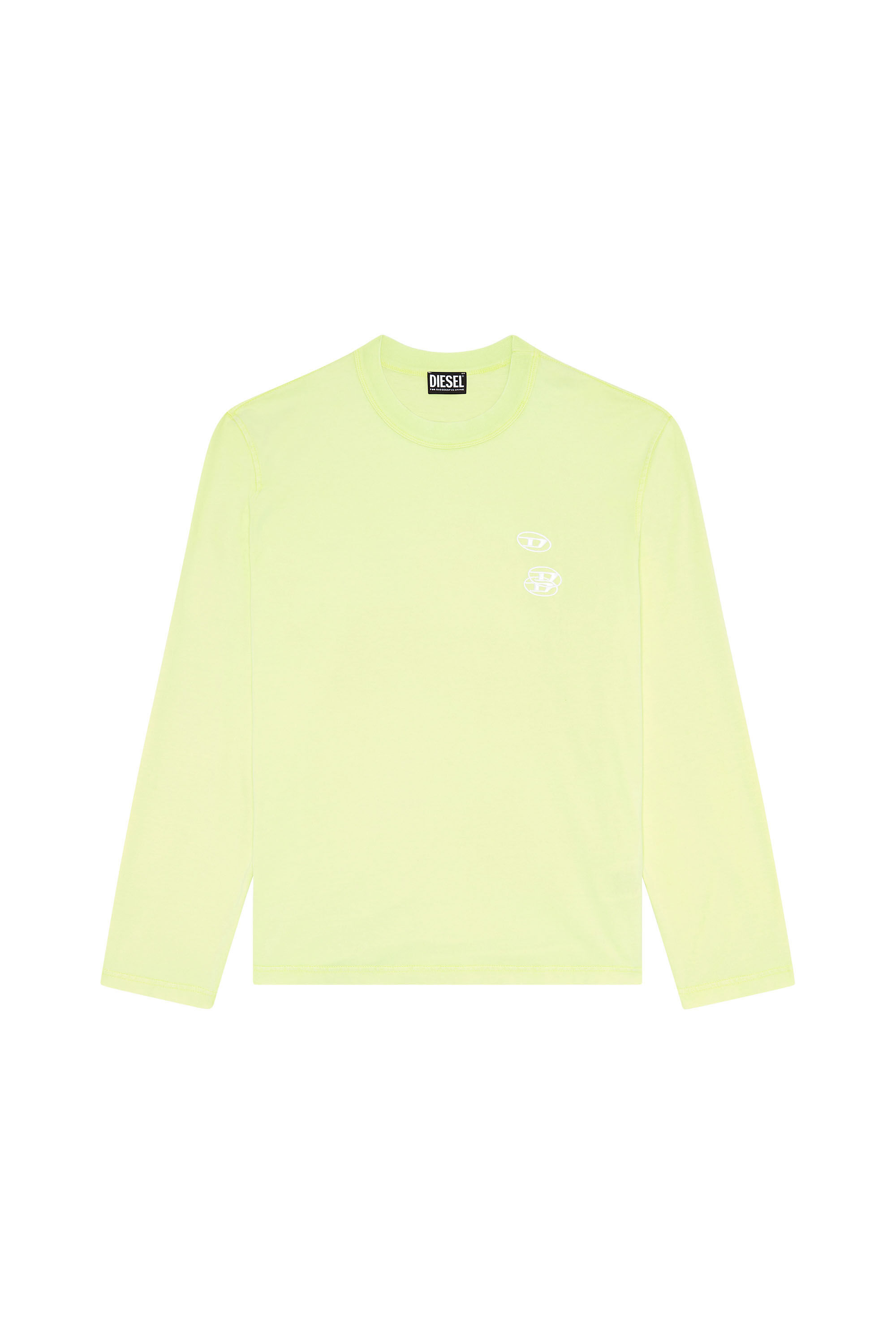 Diesel - T-CRANE-LS-SLITS, Male's 長そで Tシャツ ルーズフィット in 蛍光イエロー - 2
