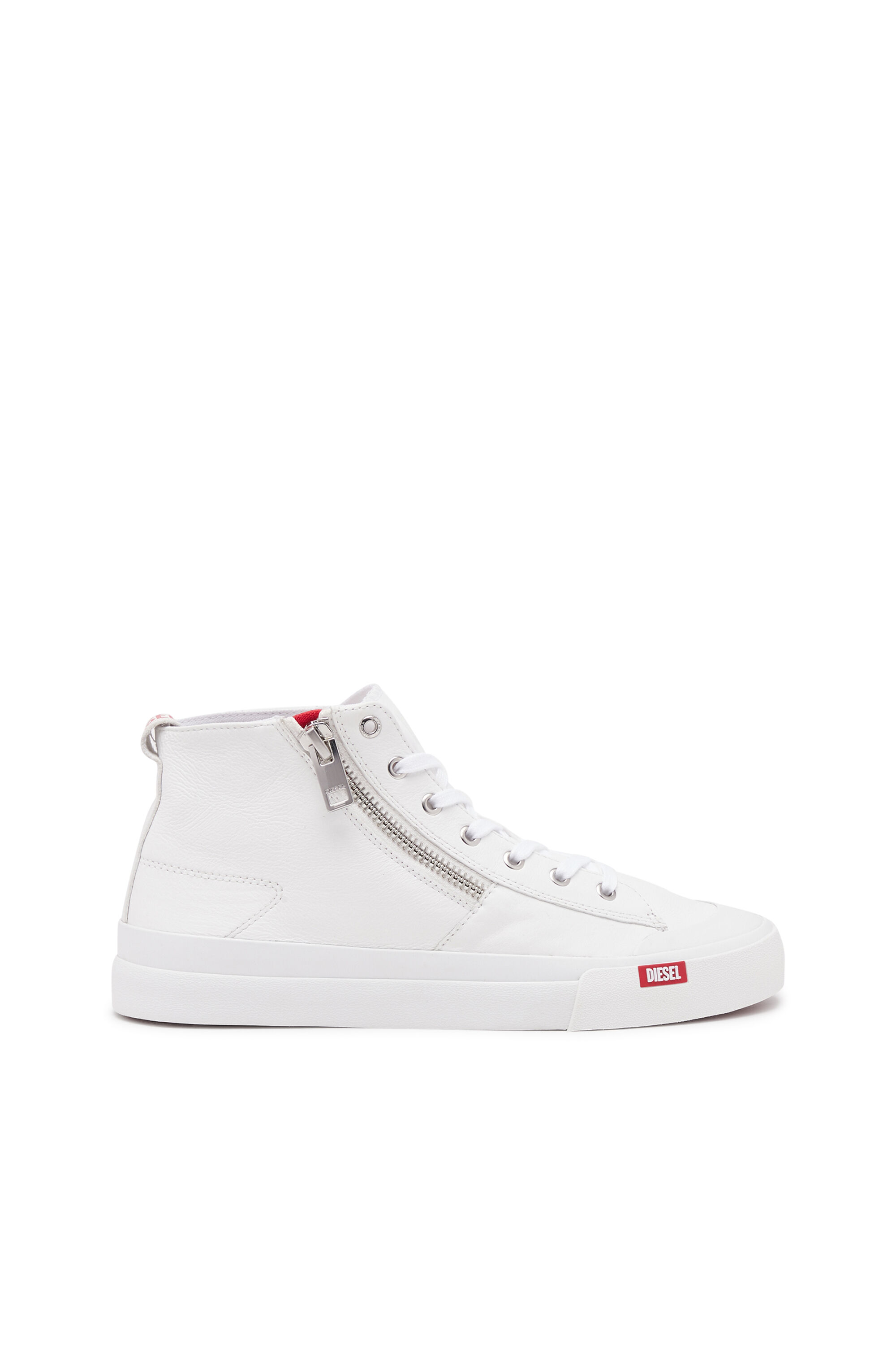 Diesel - S-ATHOS ZIP, Male's S-Athos Zip-High-top sneakers in premium leather in ホワイト - 1