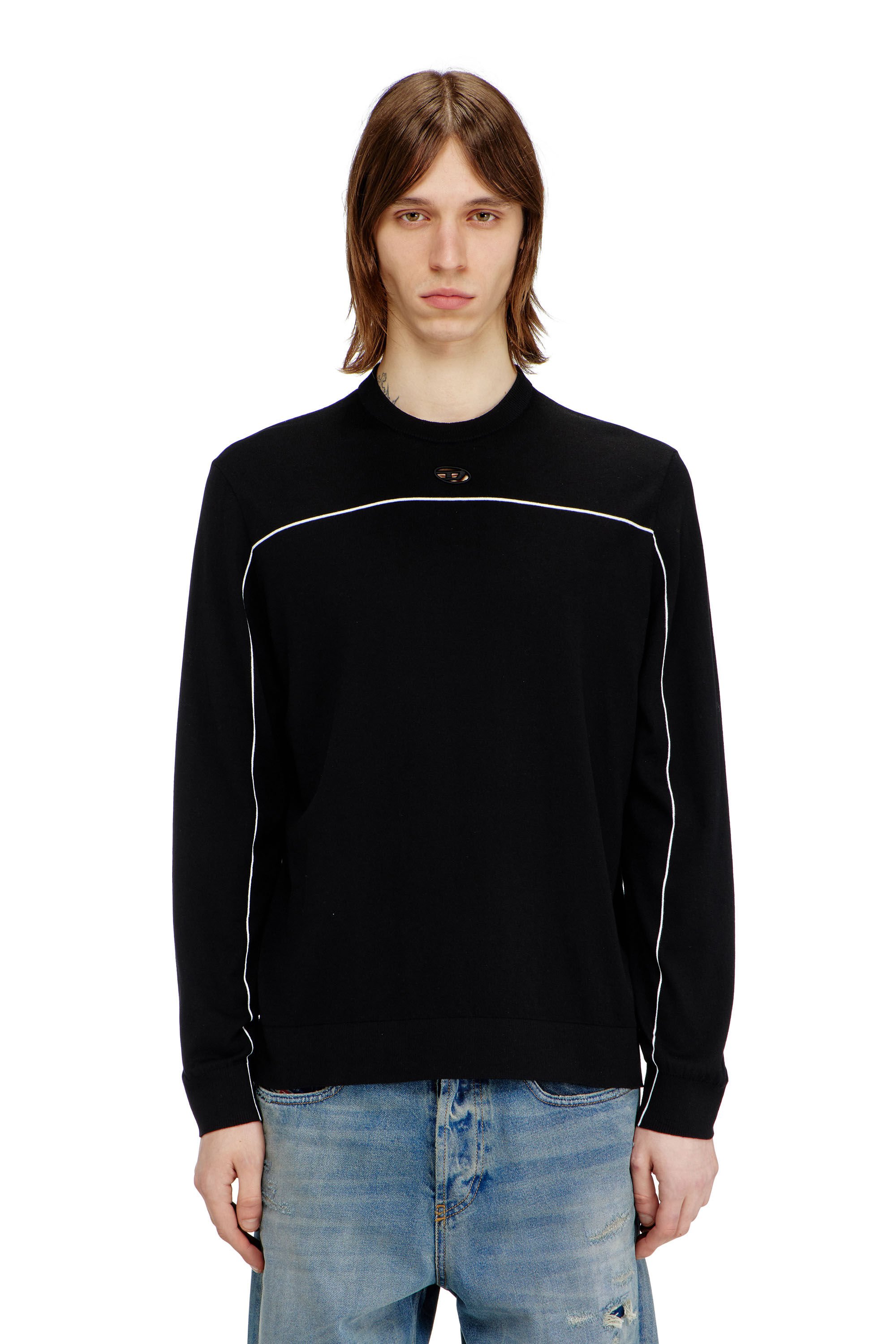 Diesel - K-VERENE, Male's Jumper in silk blend with piping in null - 3