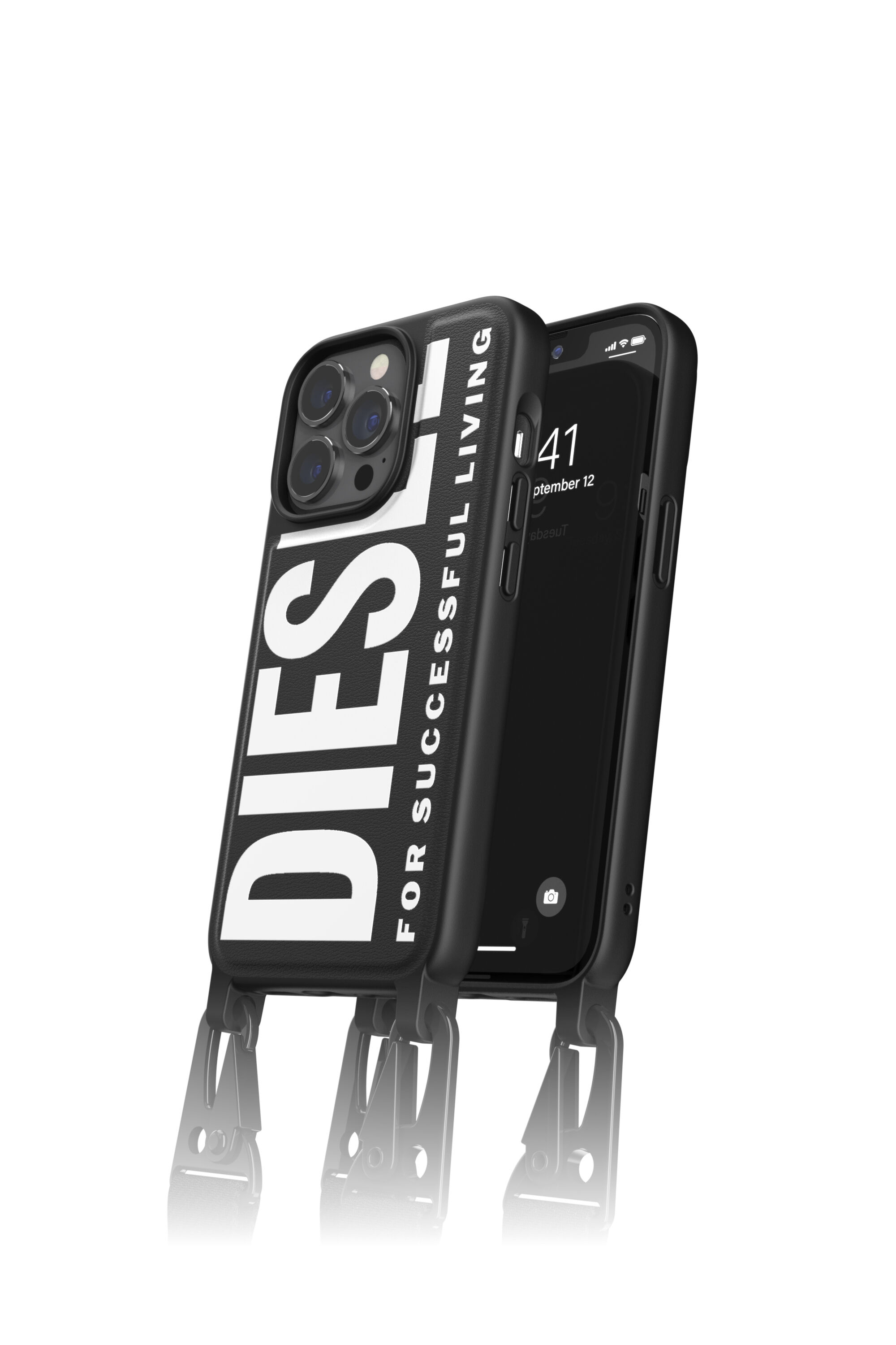 Diesel - 47169 NECKLACE CASE, Unisex's iPhone 13 Pro　対応 ケース in ブラック - 1