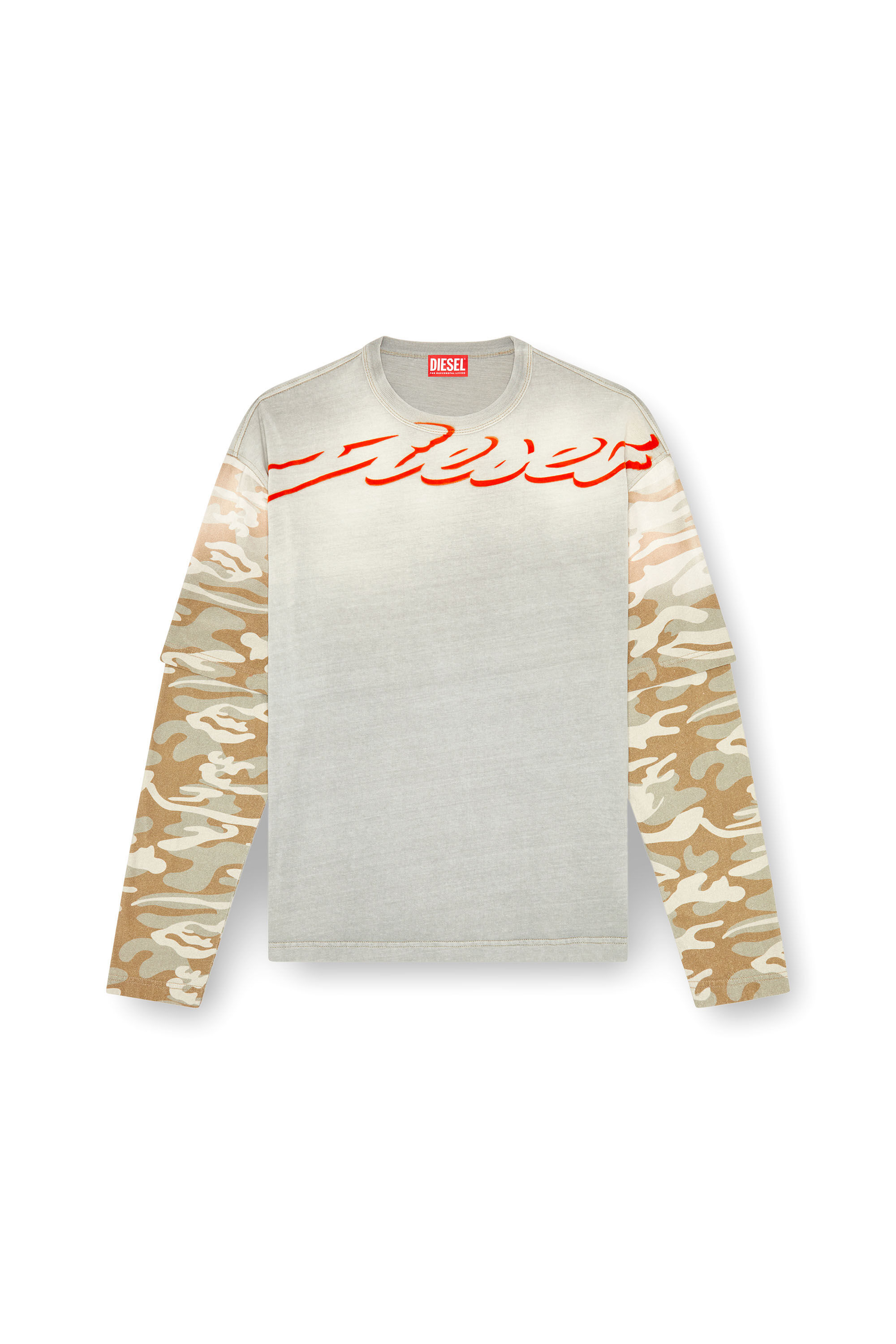 T-WESHER-Q2 Layered top with camo motif｜マルチカラー｜メンズ｜DIESEL