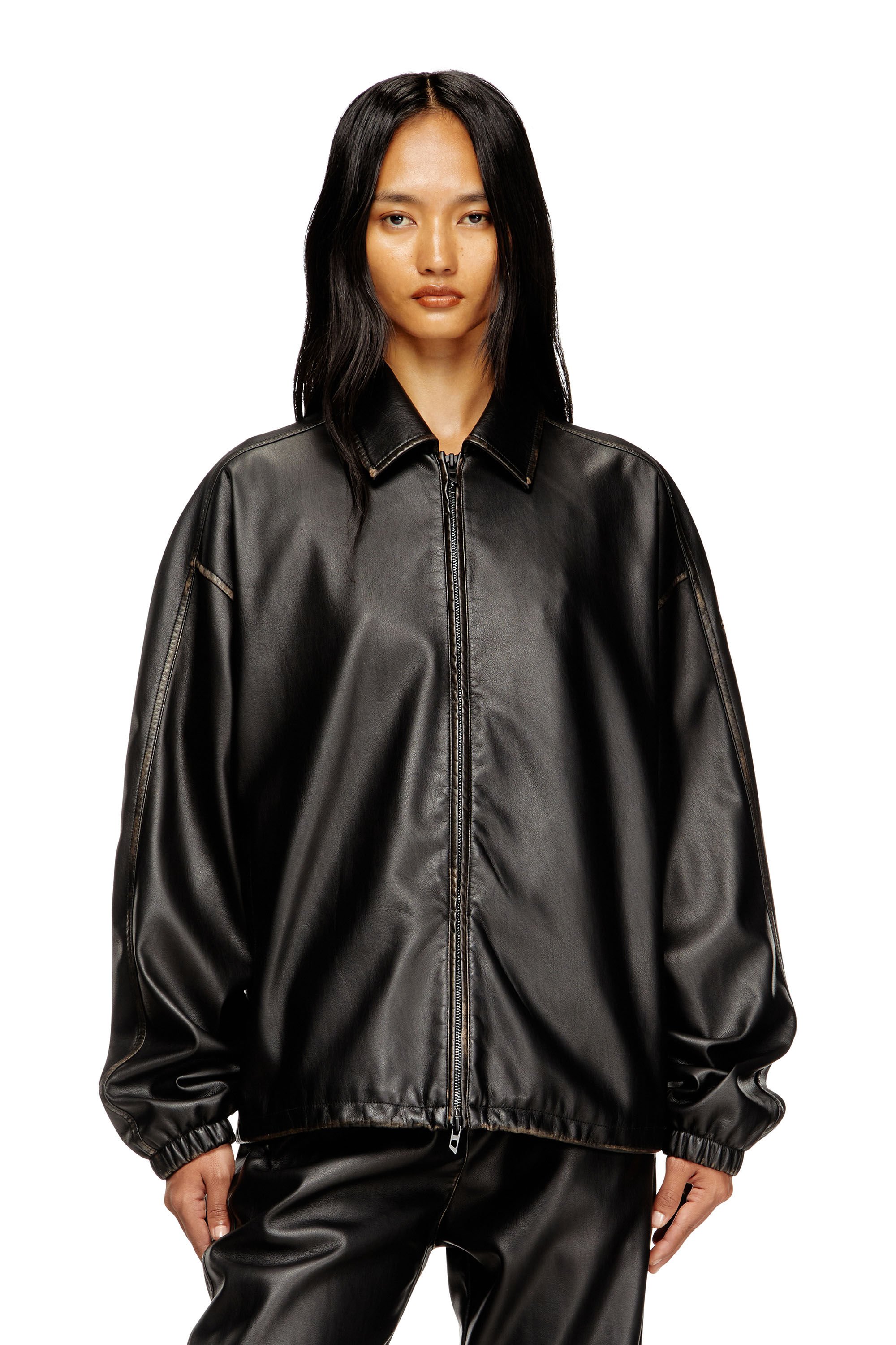 Diesel - J-AKE, Unisex's Jacket in treated technical fabric in ブラック - 6