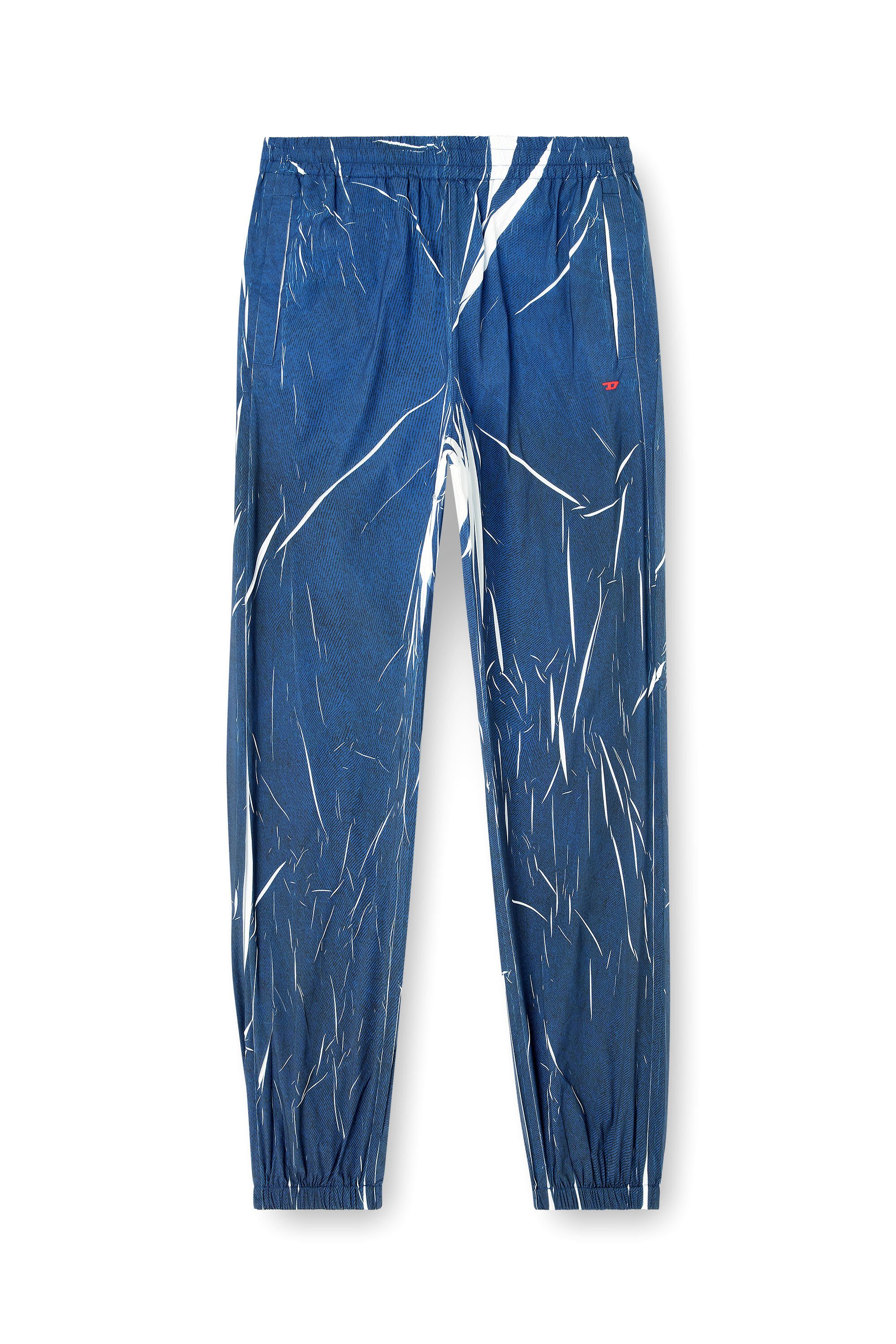 Diesel - P-ARELION-CJBC, Male's Light track pants with denim-effect print in ブルー - 4