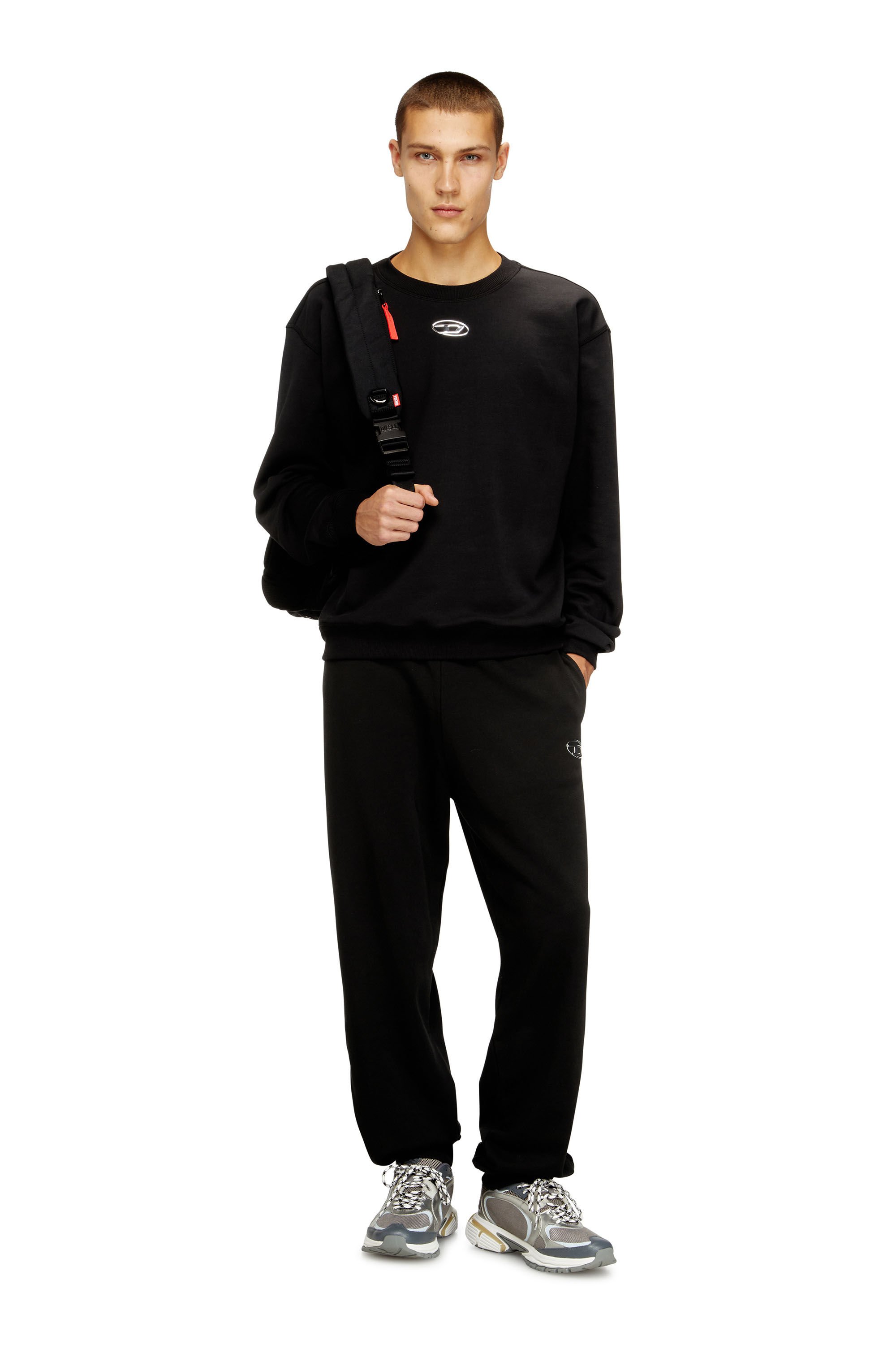 Diesel - S-NORM-IOD, Male's プルオーバースウェット in ブラック - 1