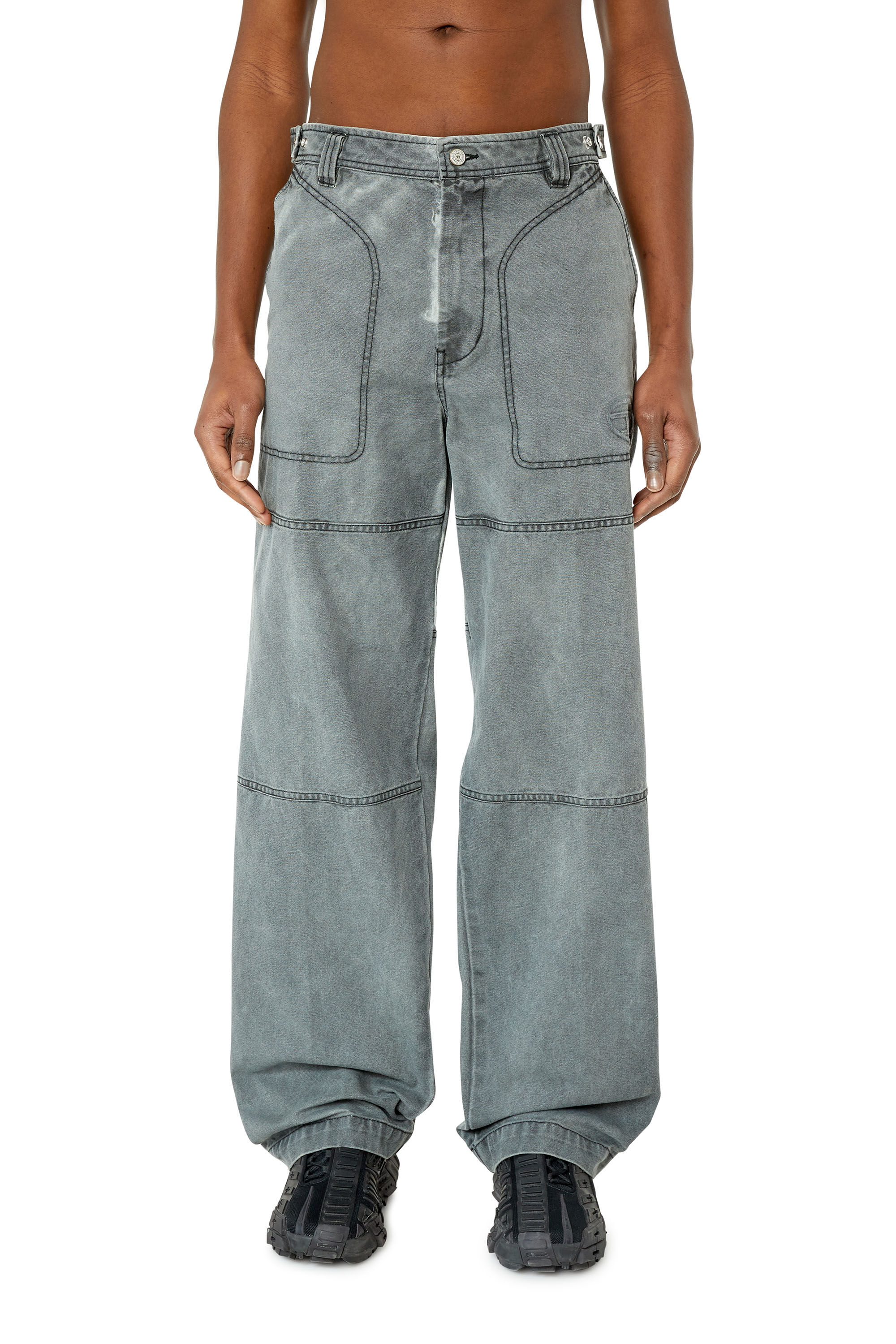 Diesel - P-CHART, Male's パンツ ルーズフィット in ブラック - 1