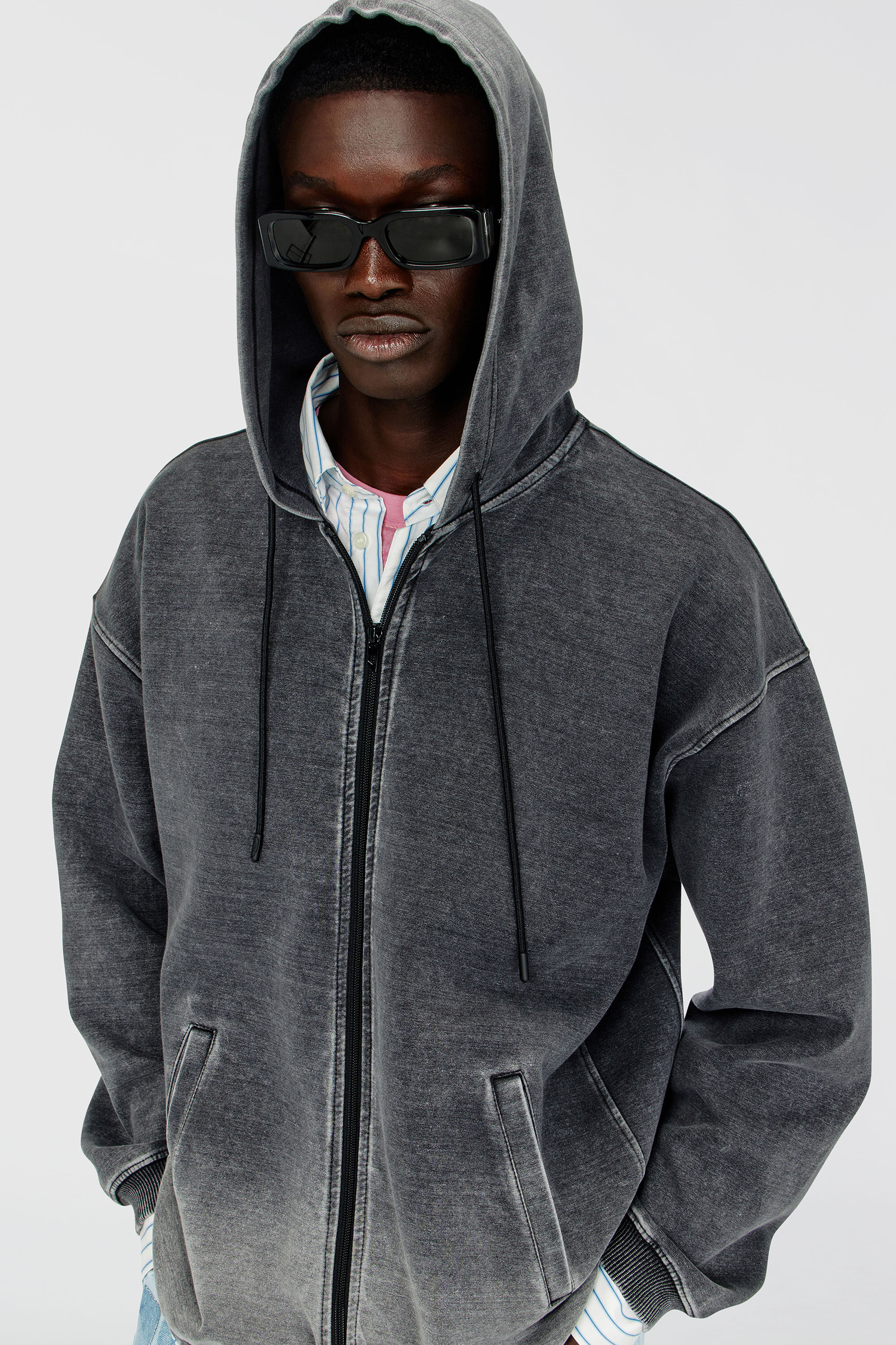 S-HERMY-ZIP ジップアップパーカー｜グレー｜メンズ｜DIESEL