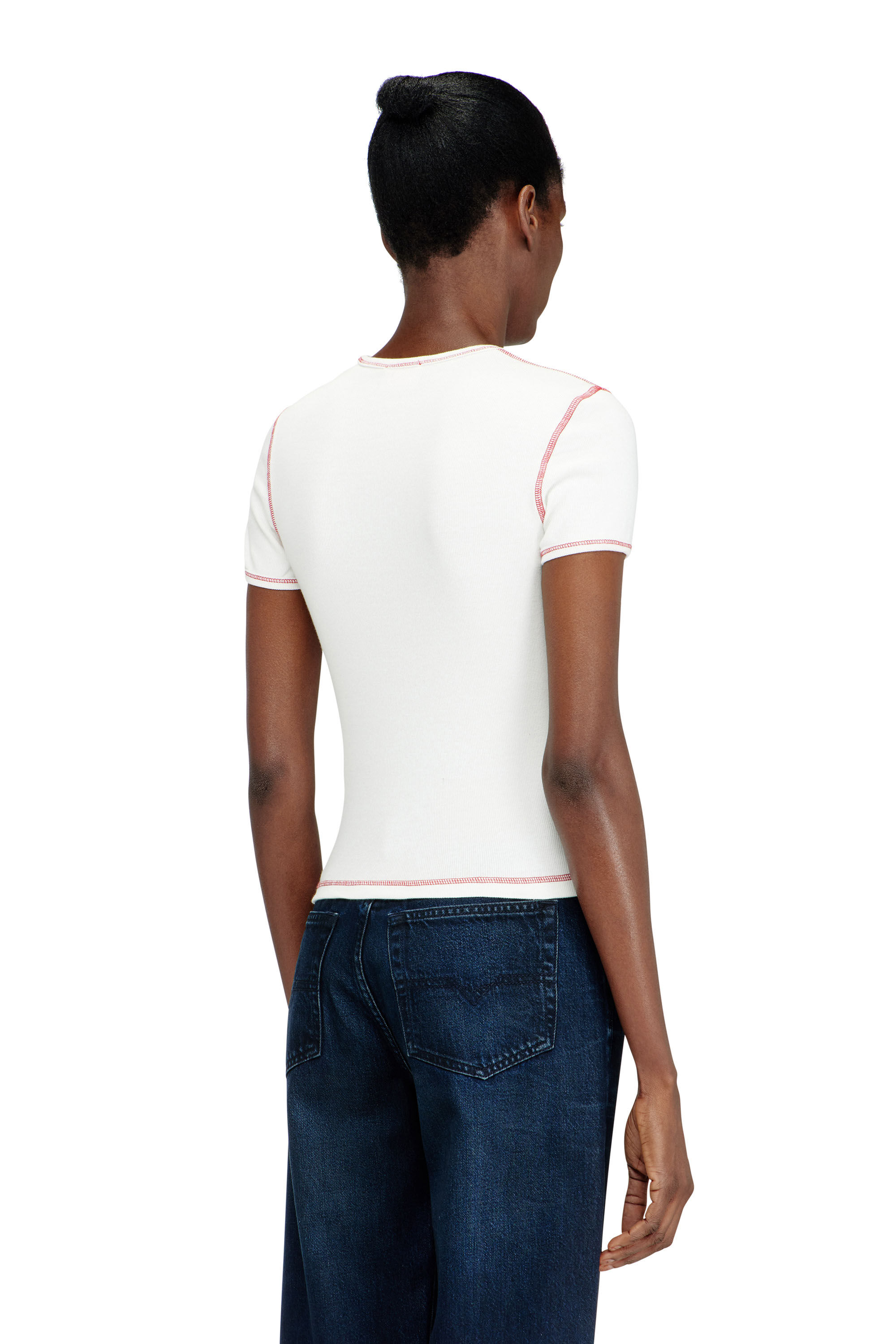 SV-T-ELE-CHER Slim cotton T-shirt with cherry print｜ホワイト