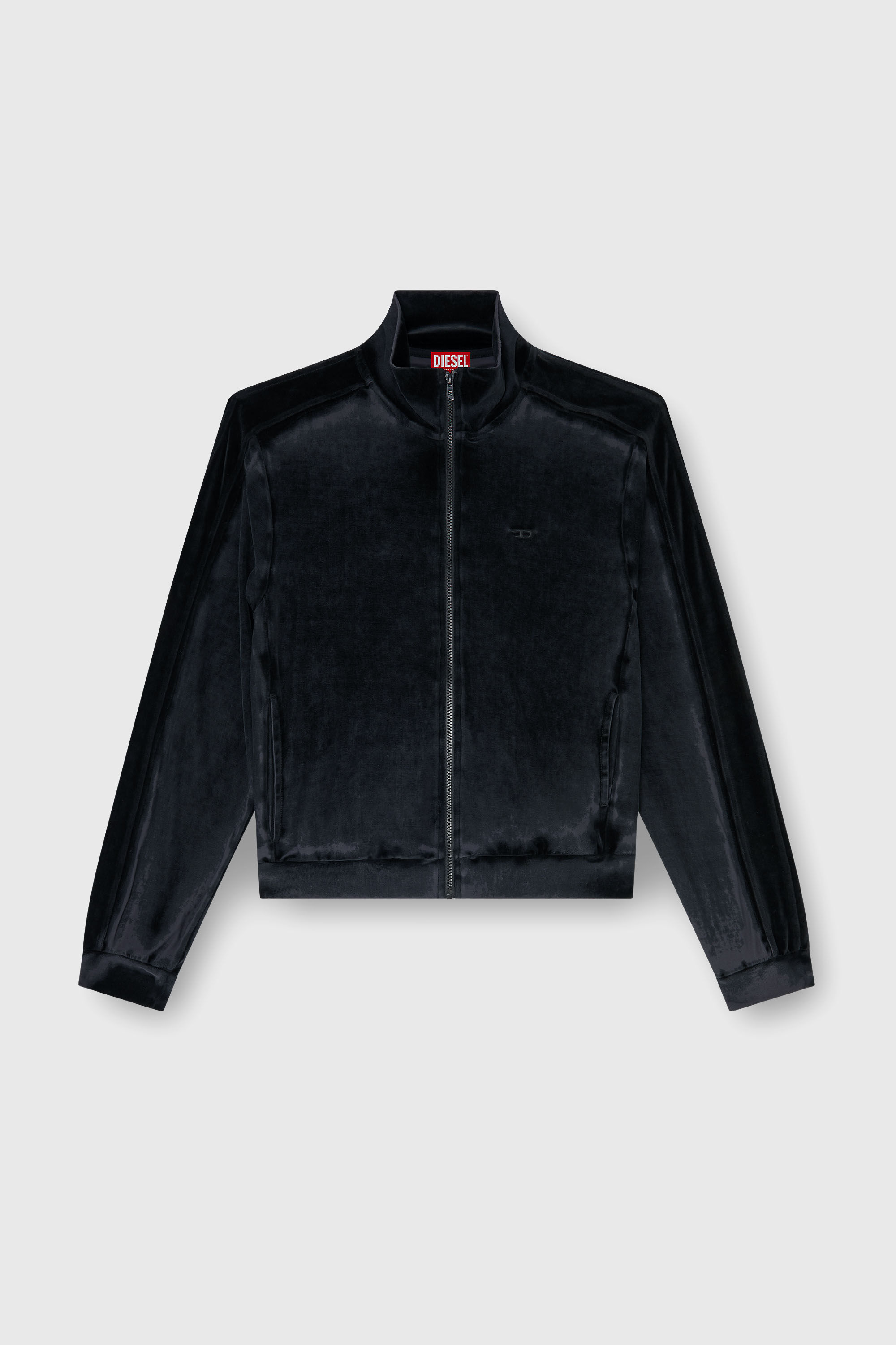 Diesel - S-TRAPED, Male's Zip-up sweatshirt in devor&eacute; chenille in null - 2