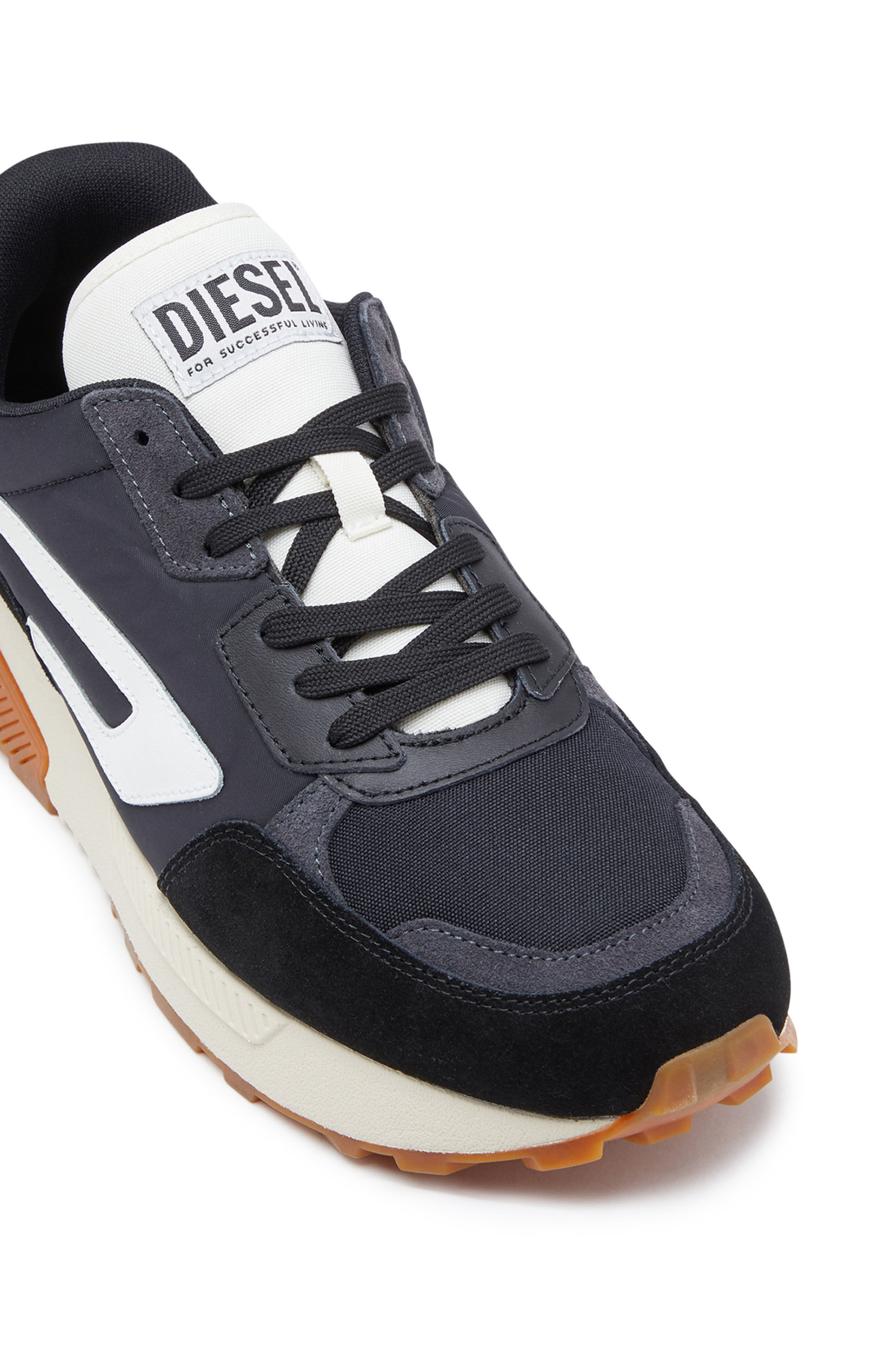 Diesel - S-TYCHE LL, Male's スニーカー レザー ロゴ - S-Tyche LL in ブラック/ホワイト - 7