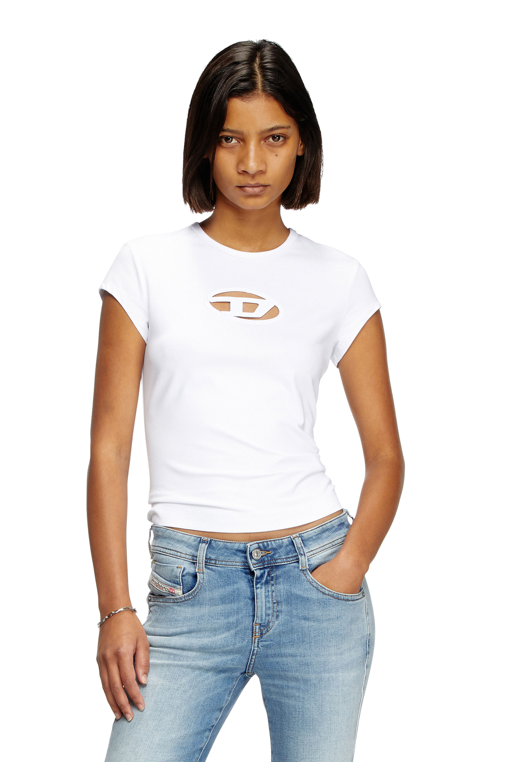 T-ANGIE｜ウィメンズ｜ロゴTシャツ ｜ホワイト｜ディーゼル（DIESEL 