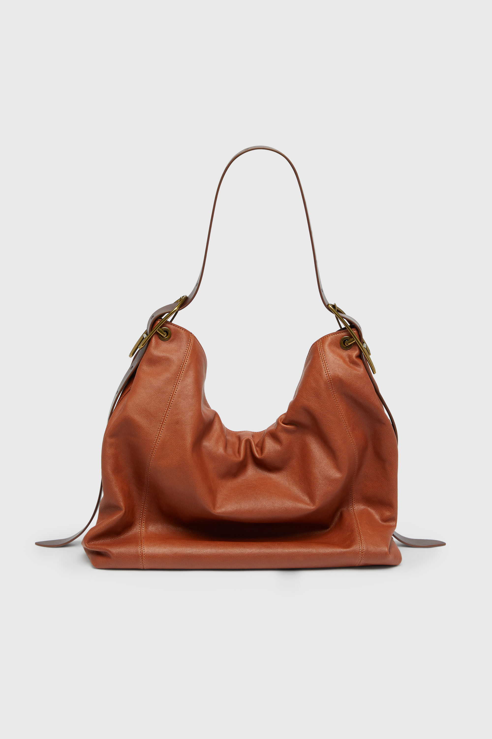 Diesel - D-LINE HOBO L, Female's D-Line-Hobo bag in shiny leather in ブラウン - 3