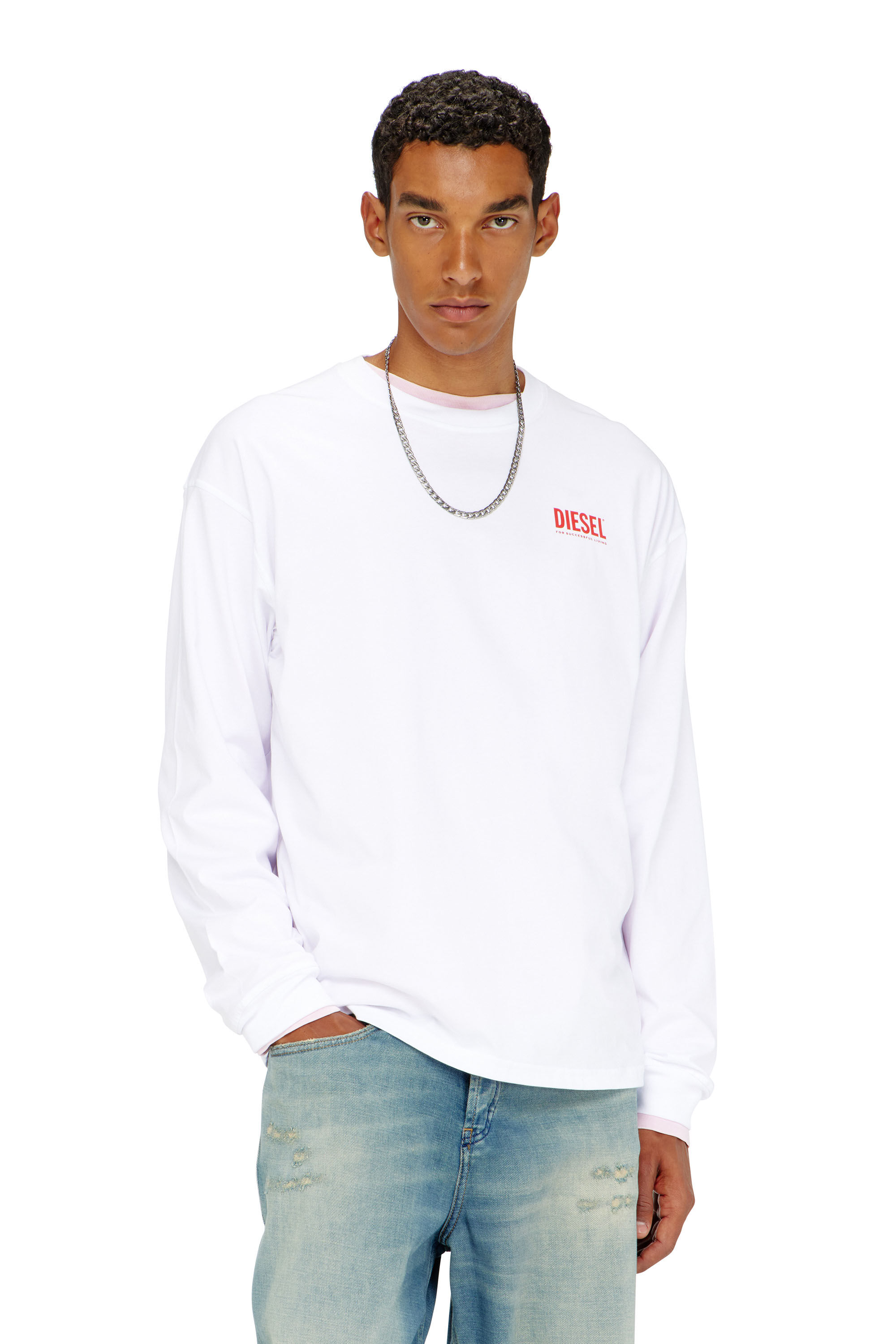 Diesel - T-BOXT-LS-BISK, Male's 長袖Tシャツ in ホワイト - 3