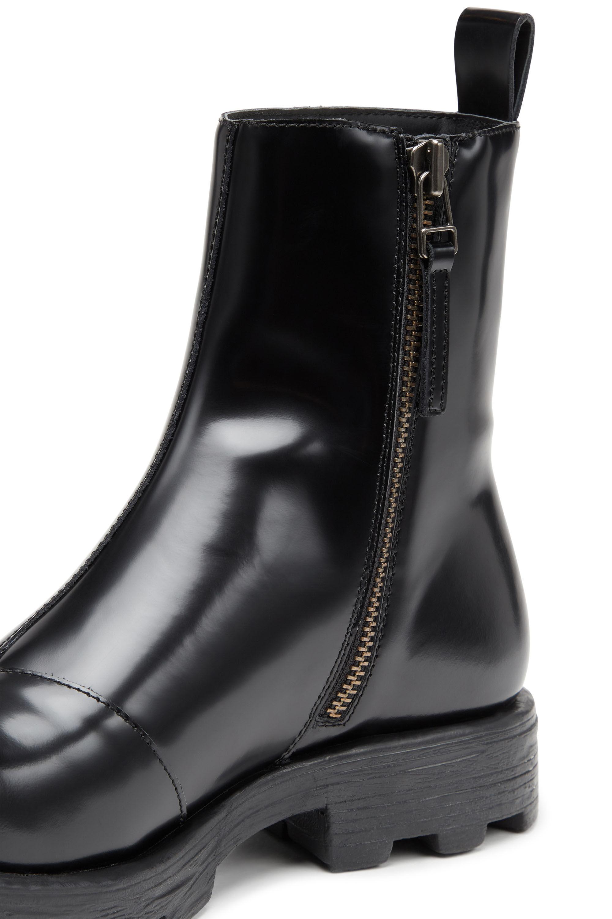 Diesel - D-HAMMER BT ZIP D, Male's D-Hammer-Leather Chelsea boots with Oval D toe caps in ブラック - 6