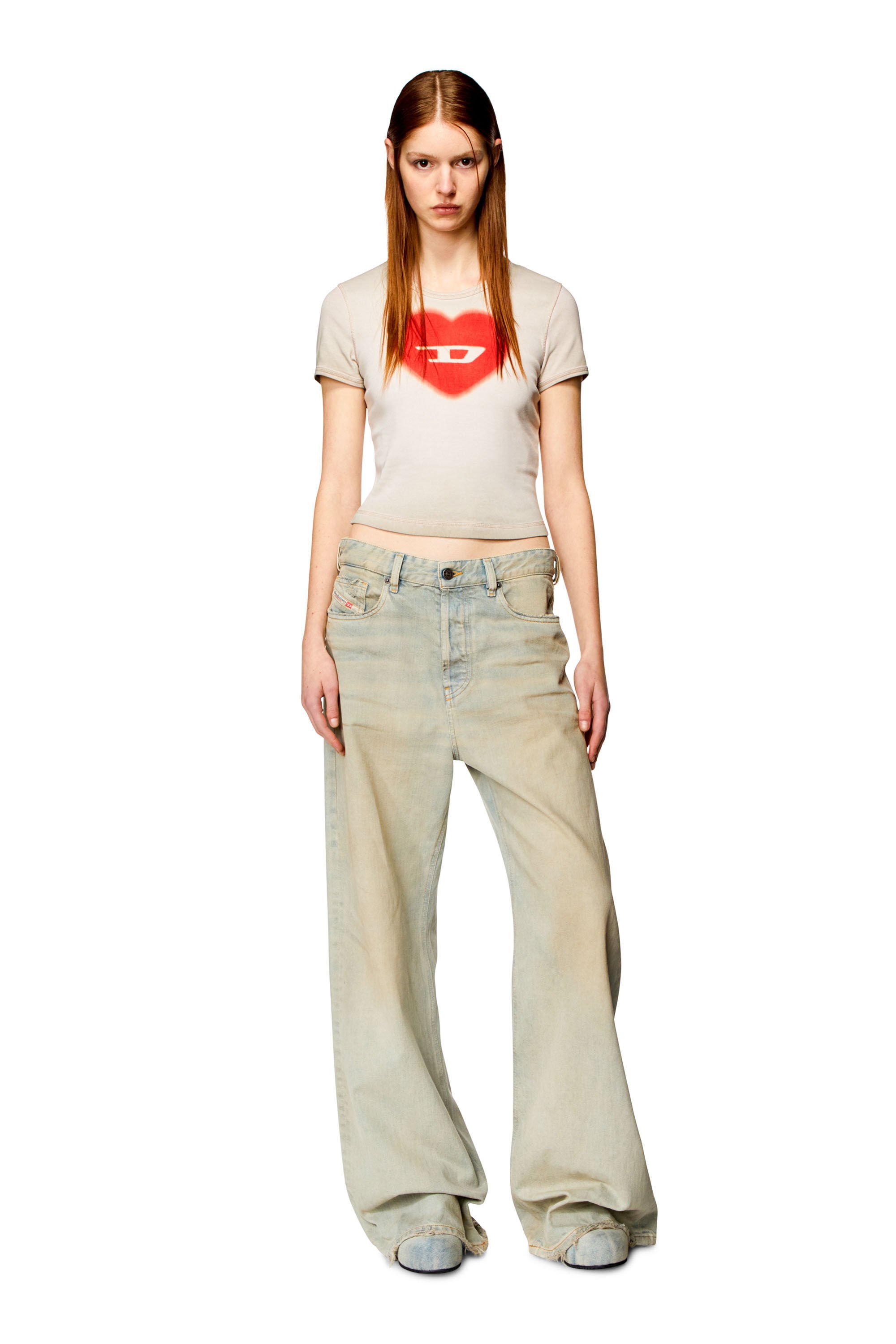 Diesel - T-ELE, Female's Tシャツ in ベージュ - 1