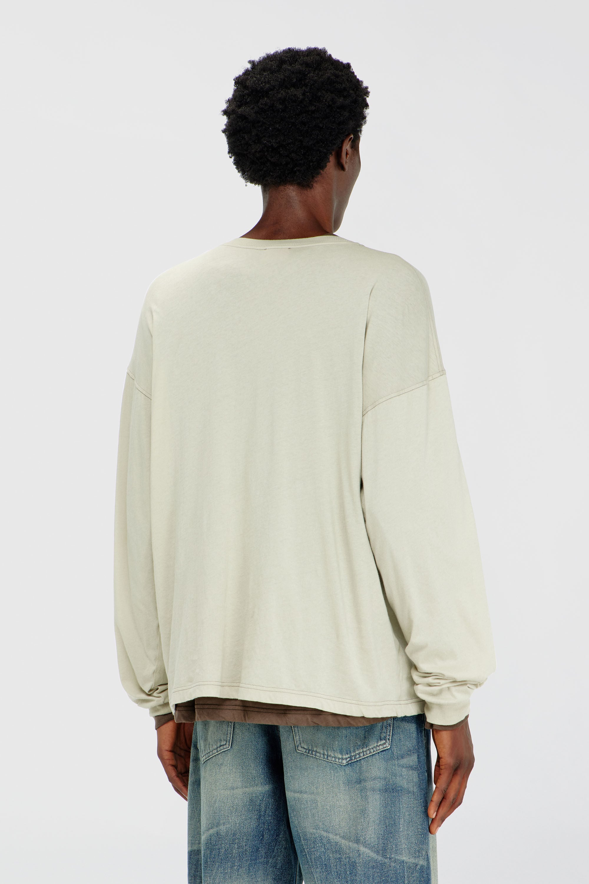 Diesel - T-BOXT-LS-AA1, Male's 長袖Tシャツ in ベージュ - 4