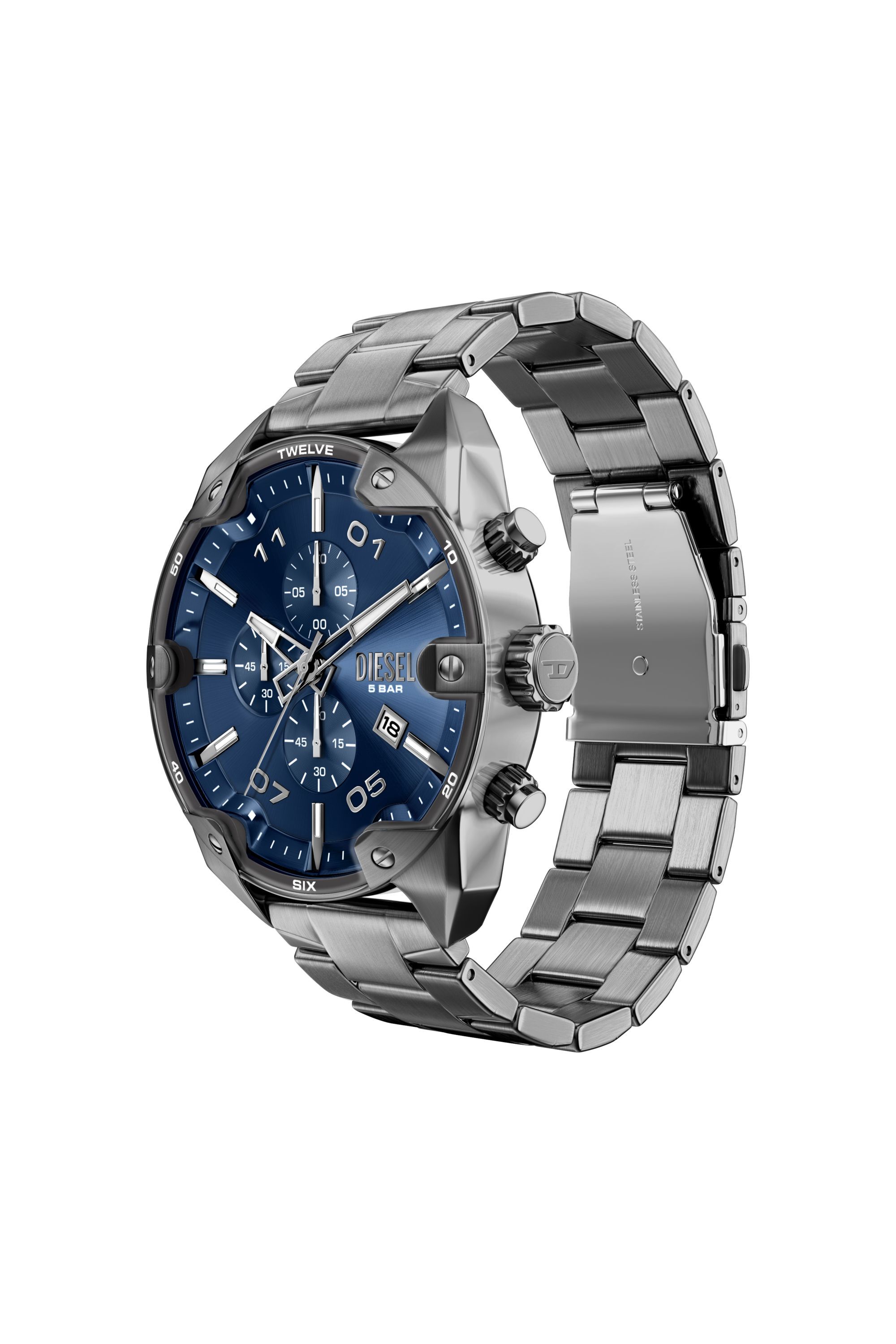 DZ4724 WATCH Spiked gunmetal stainless steel watch｜グレー｜メンズ