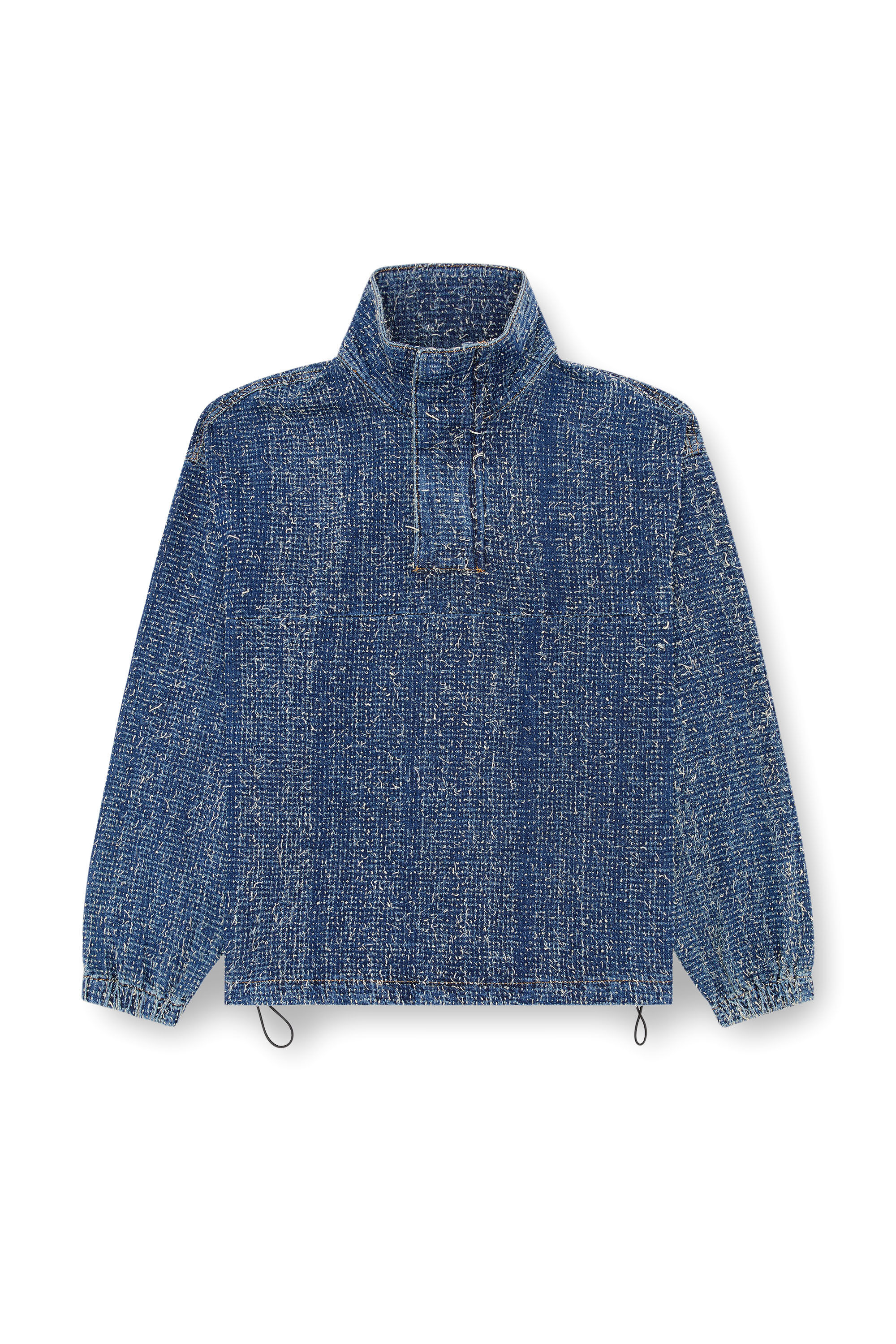 Diesel - D-FLOW-S, Unisex's Pullover jacket in bouclé denim in ダークブルー - 2