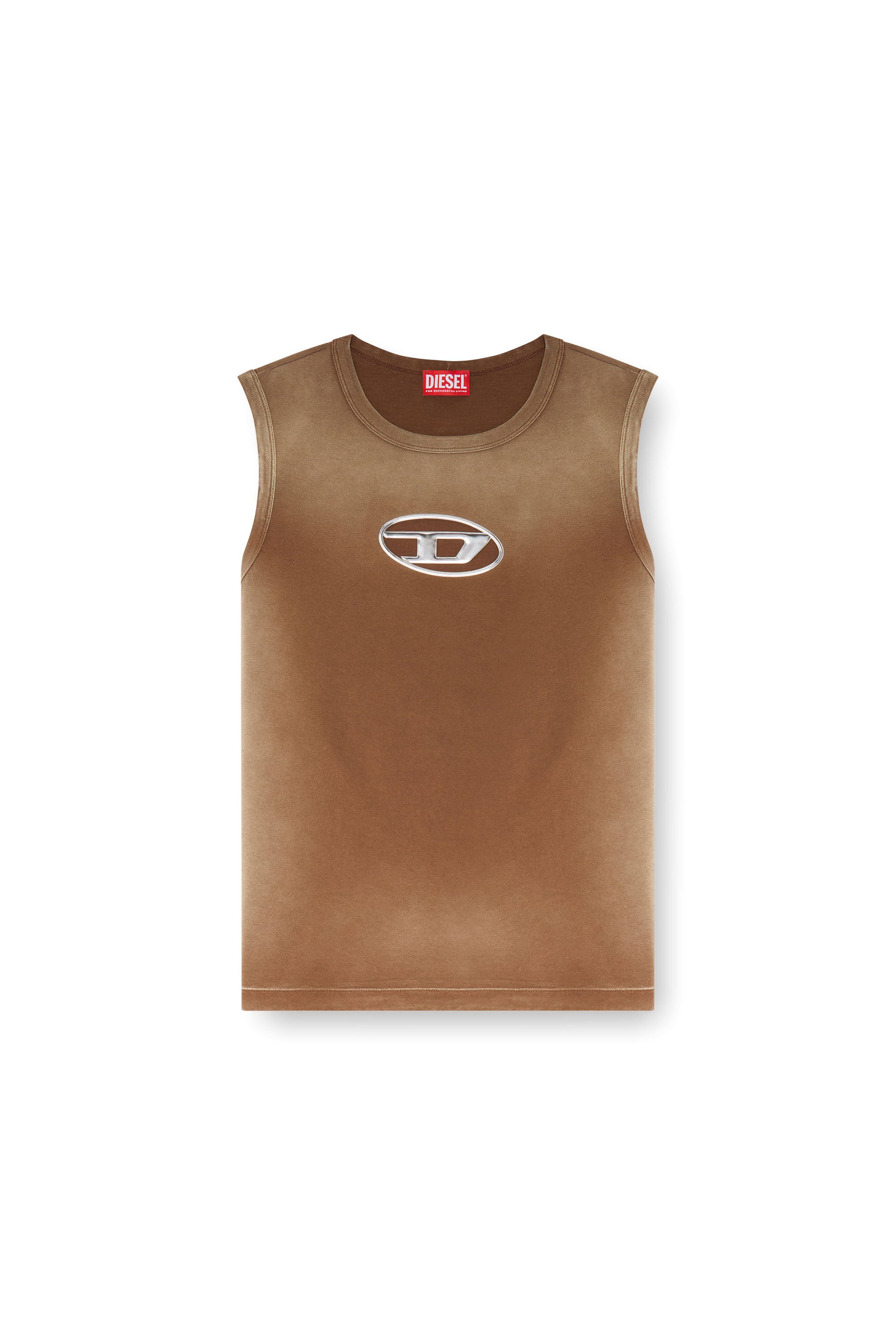 人気ブランドからコーディネートを探す Faded T-BRICO tank D｜ブラウン｜メンズ｜DIESEL Oval puffy with top トップス
