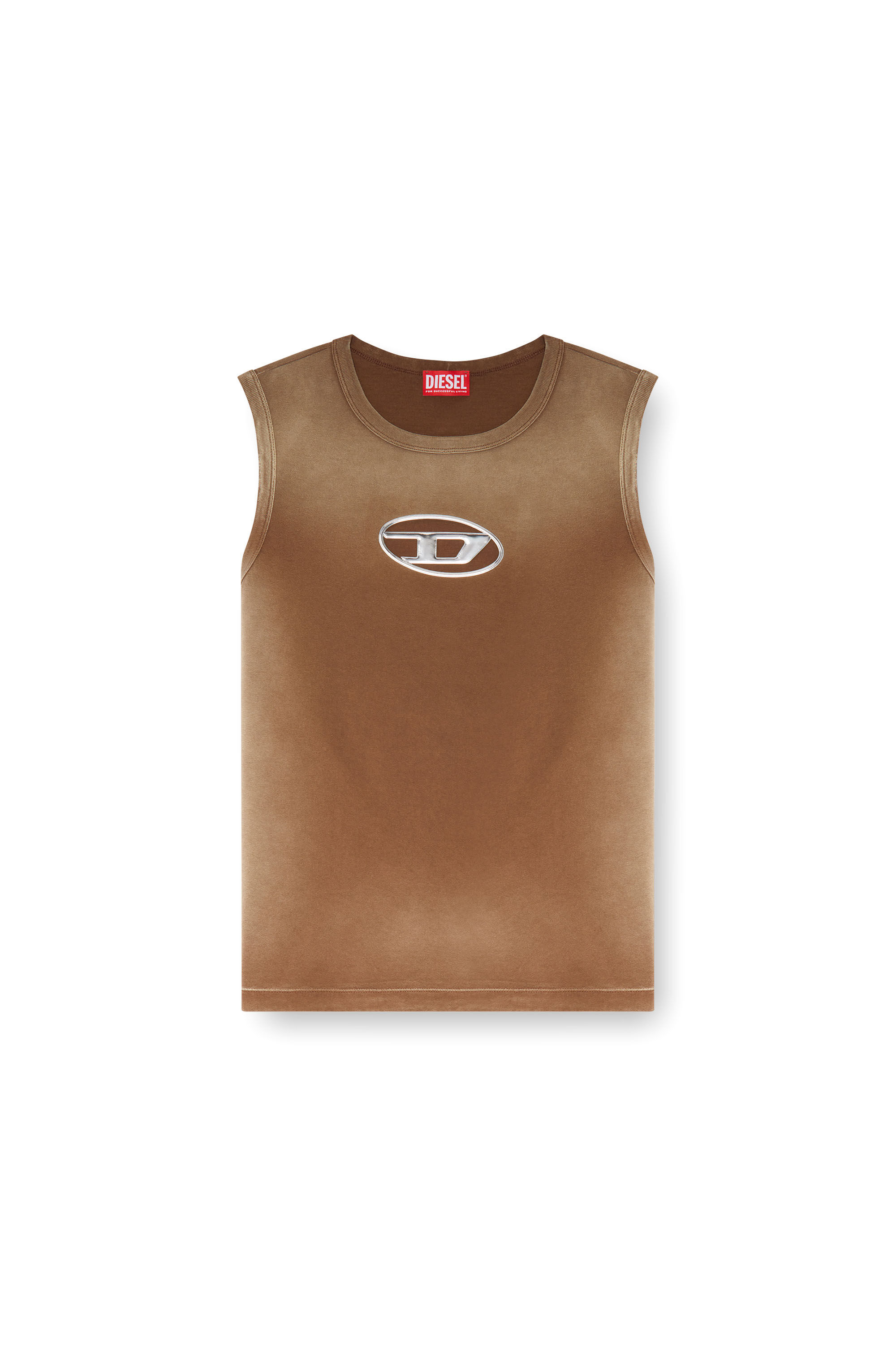 T-BRICO Faded tank top with puffy Oval D｜ブラウン｜メンズ｜DIESEL