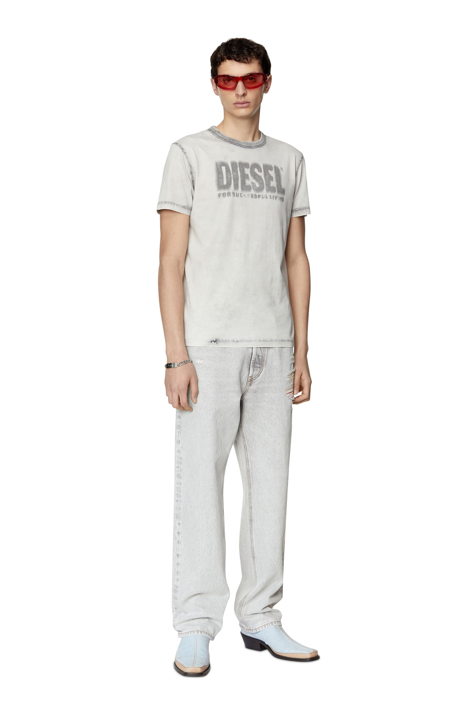 Diesel - T-DIEGOR-E6, Male's ロゴ Tシャツ in ブラック - 1