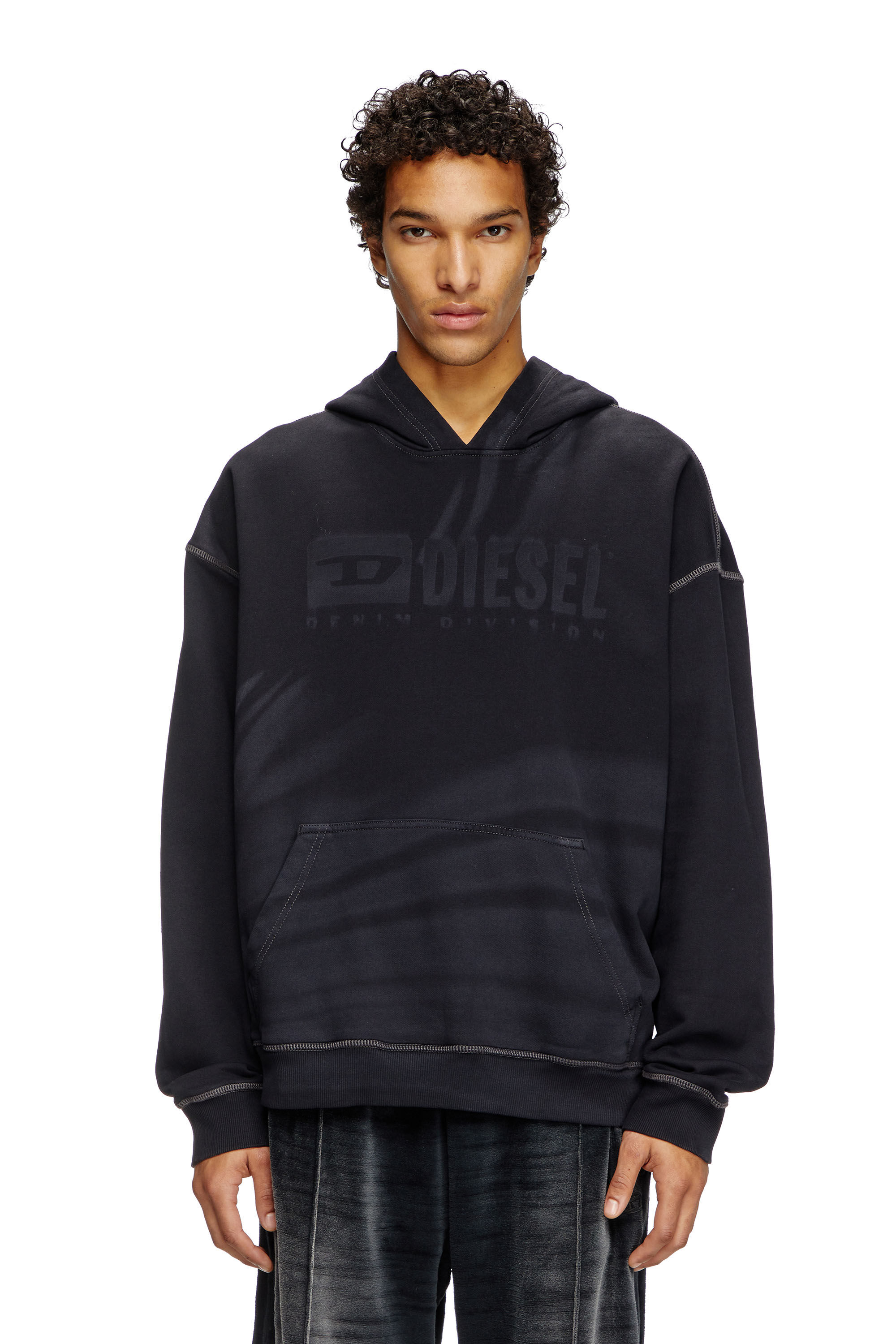 Diesel - S-BOXT-HOOD-R9, Male's Laser-faded logo hoodie in ブラック - 3