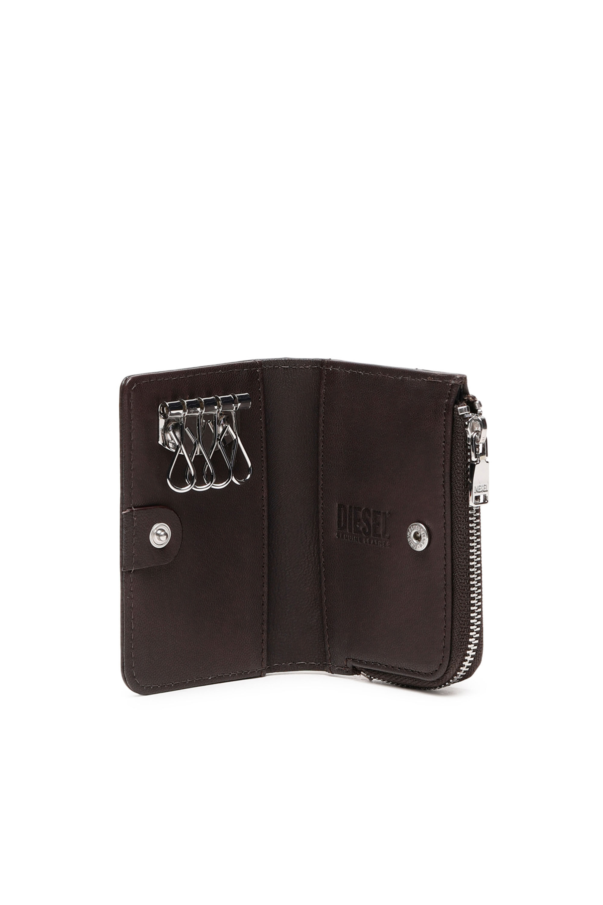 Diesel - L-ZIP KEY, Male's カウレザーキーケース in ブラウン - 3