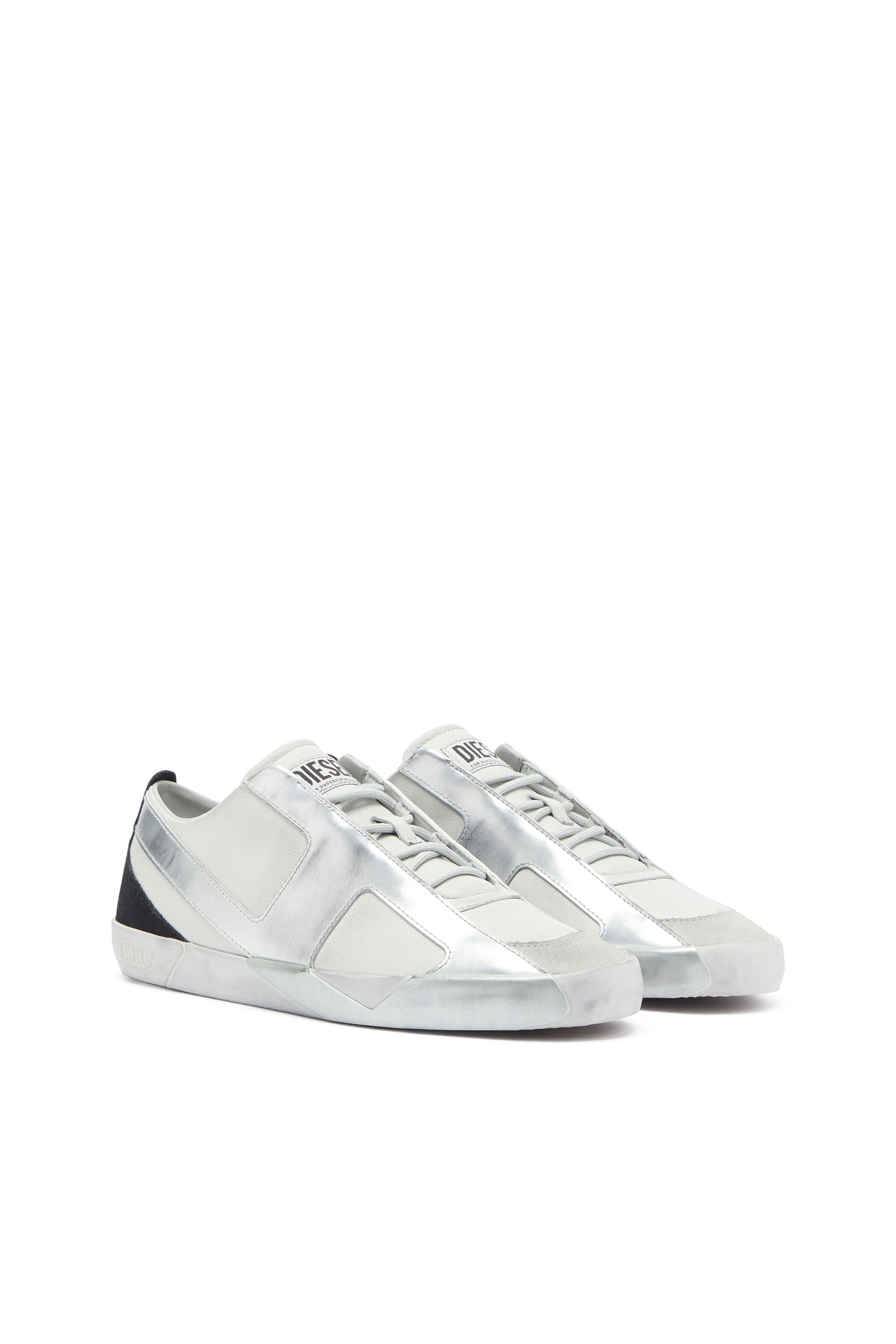 Diesel - S-SLANTE-D LOW, Male's ローカットスニーカー in ホワイト/シルバー - 2