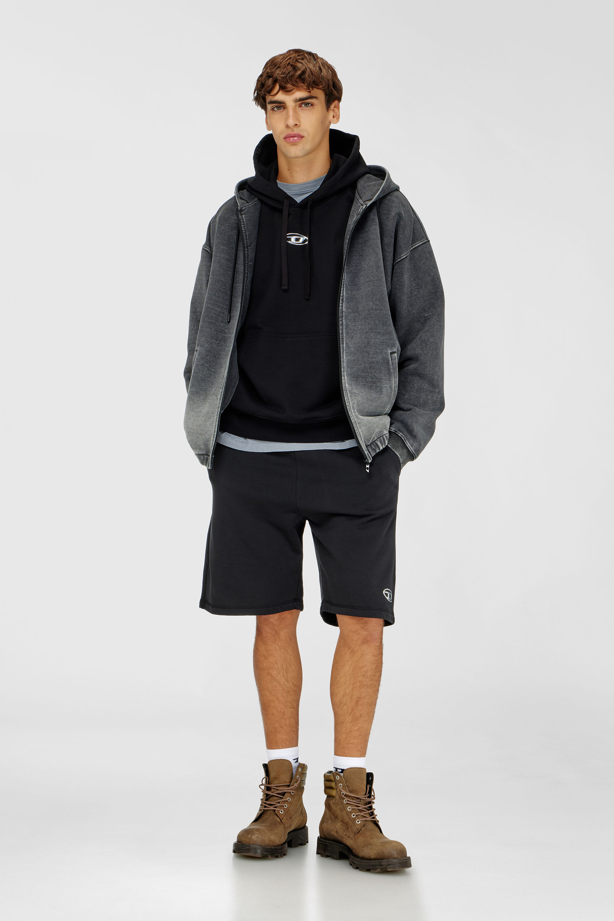S-MACS-HOOD-OD プルオーバーパーカー｜ブラック｜メンズ｜DIESEL